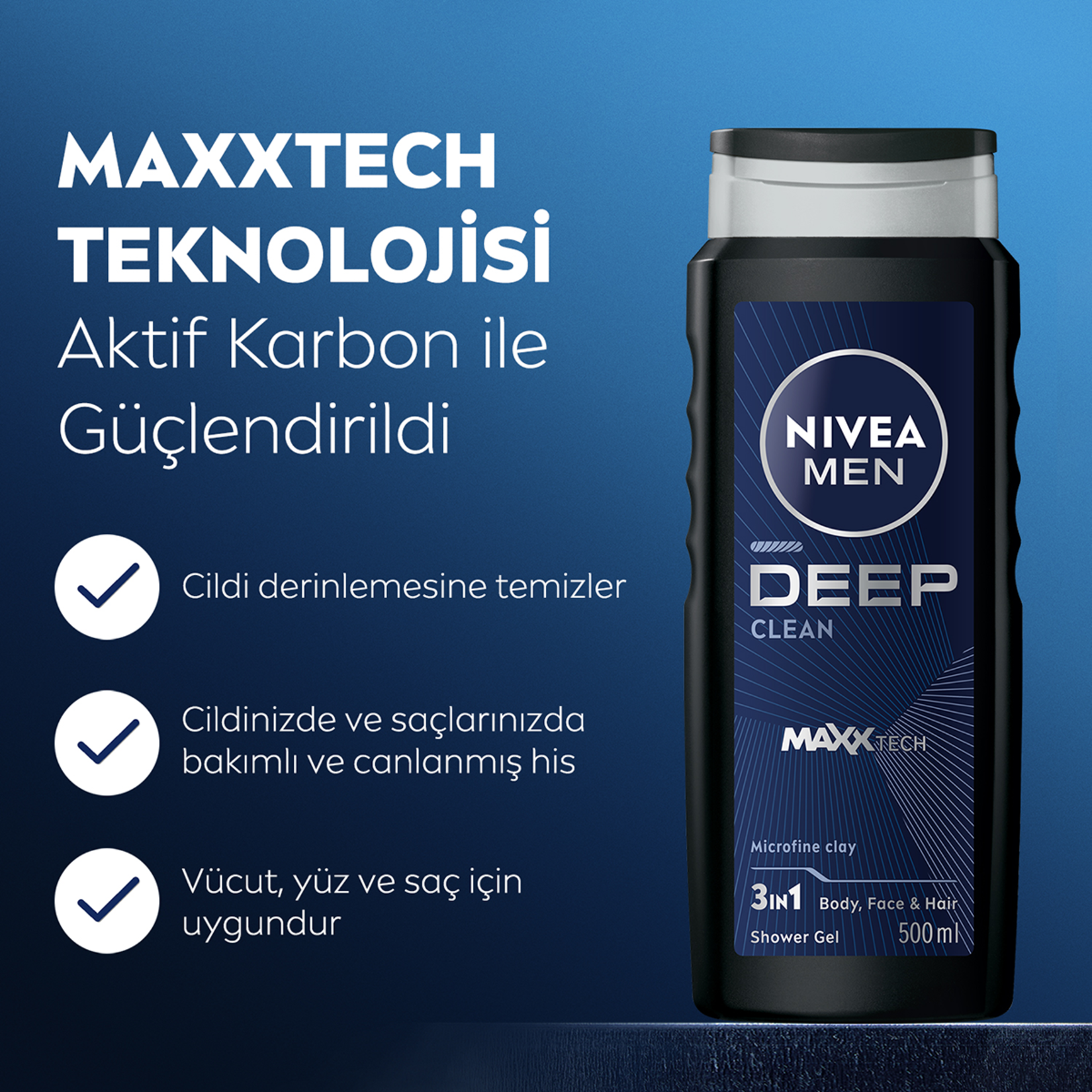 Nivea Men Deep Dimension Duş Jeli 500 Ml - Görsel 2