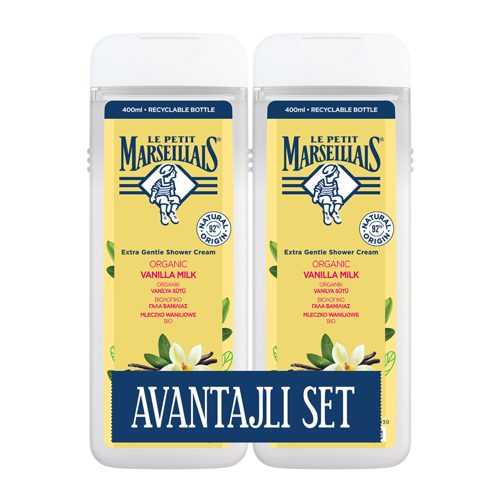 Le Petit Marseillais Vanilya Sütü Duş Jeli 2X400 Ml - Görsel 1