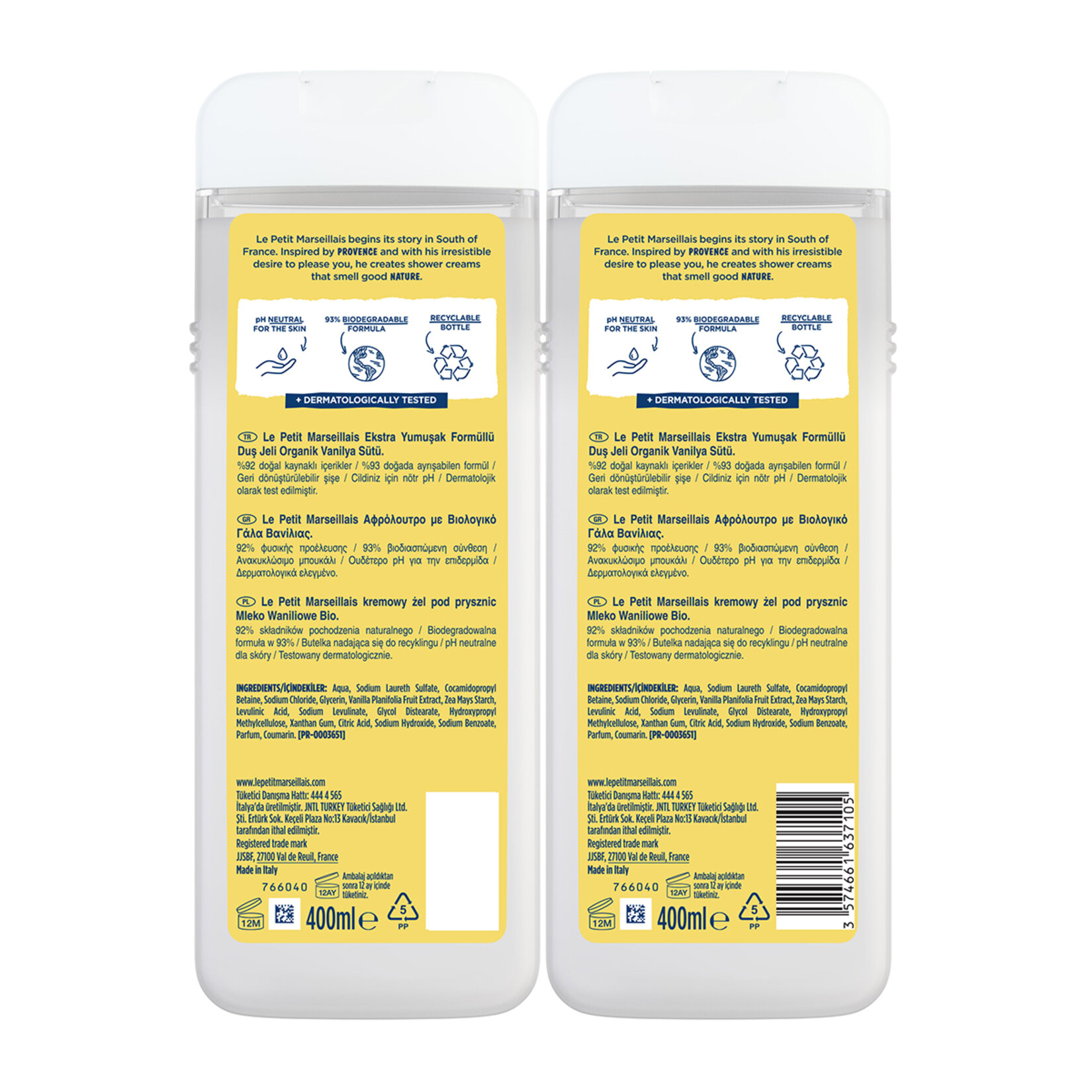 Le Petit Marseillais Vanilya Sütü Duş Jeli 2X400 Ml - Görsel 2