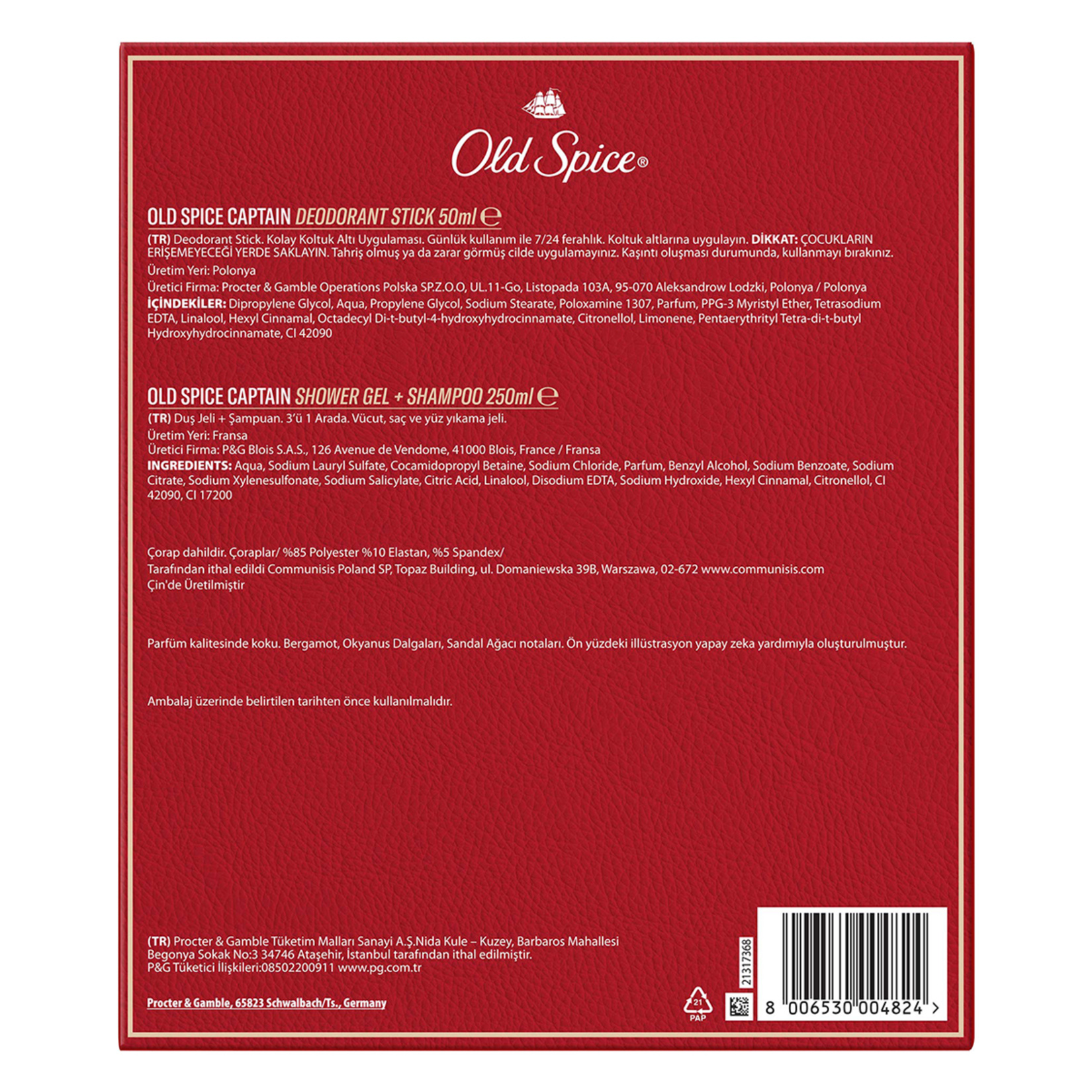 Old Spice Captain Çoraplı Hediye Kutusu 250 Ml + 50 Ml - Görsel 9