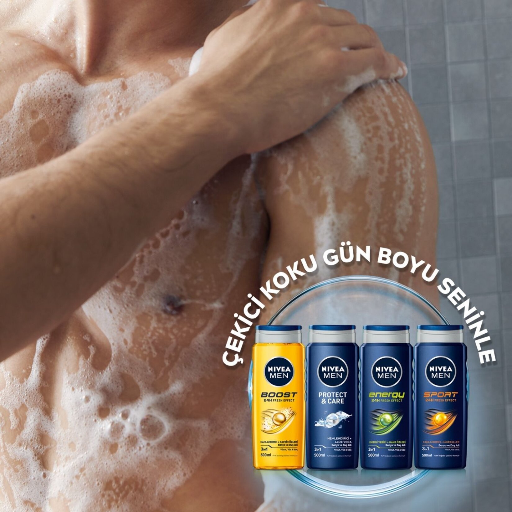 Nivea Men Original Care Erkek Duş Jeli 500 Ml - Görsel 4