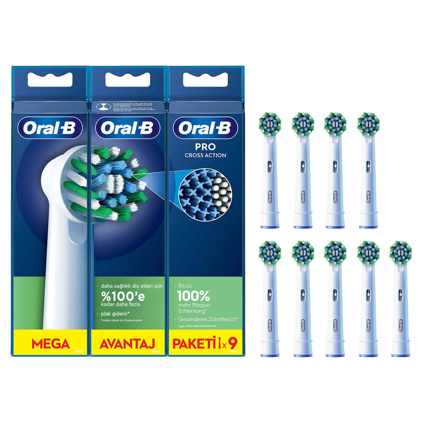 Oral-B Yedek Başlık Cross Action 9'lu
