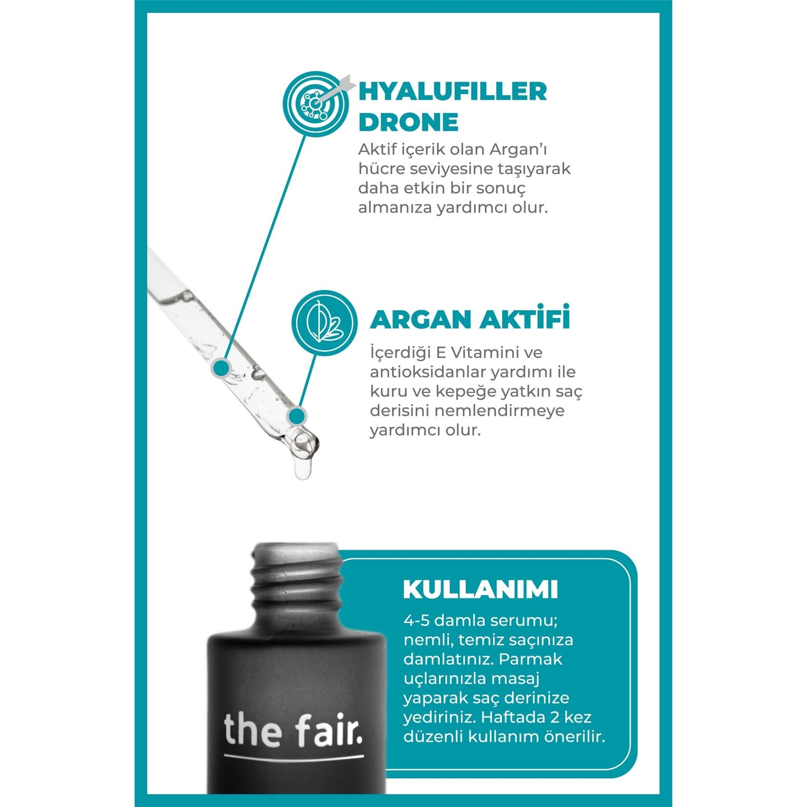the fair. Drone Targeted Kepek Karşıtı Vegan Argan Serum 50ML - Görsel 3