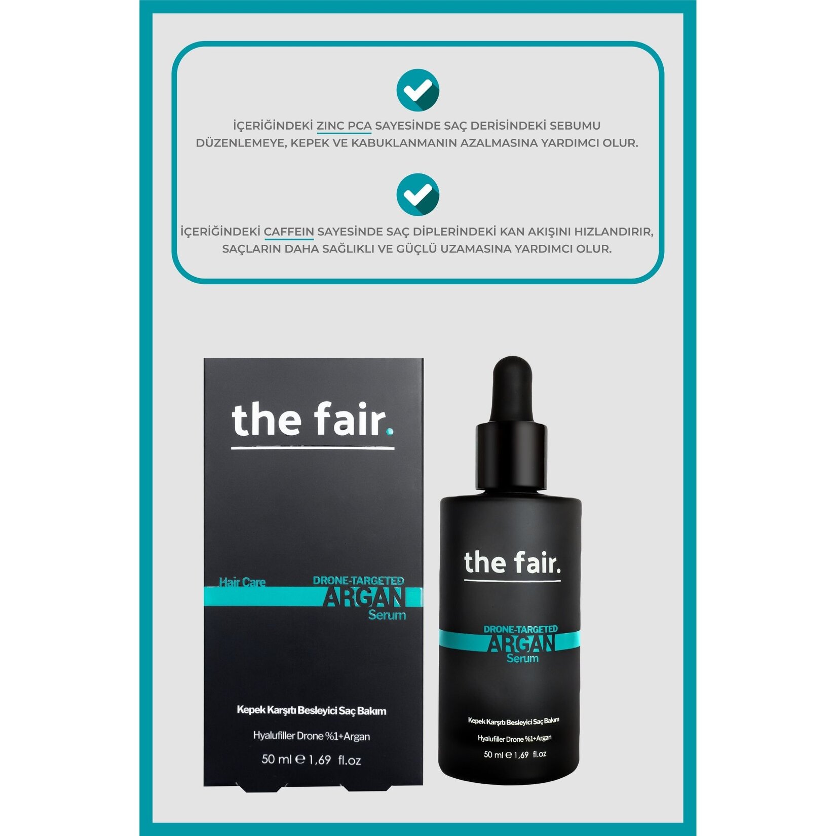 the fair. Drone Targeted Kepek Karşıtı Vegan Argan Serum 50ML - Görsel 4