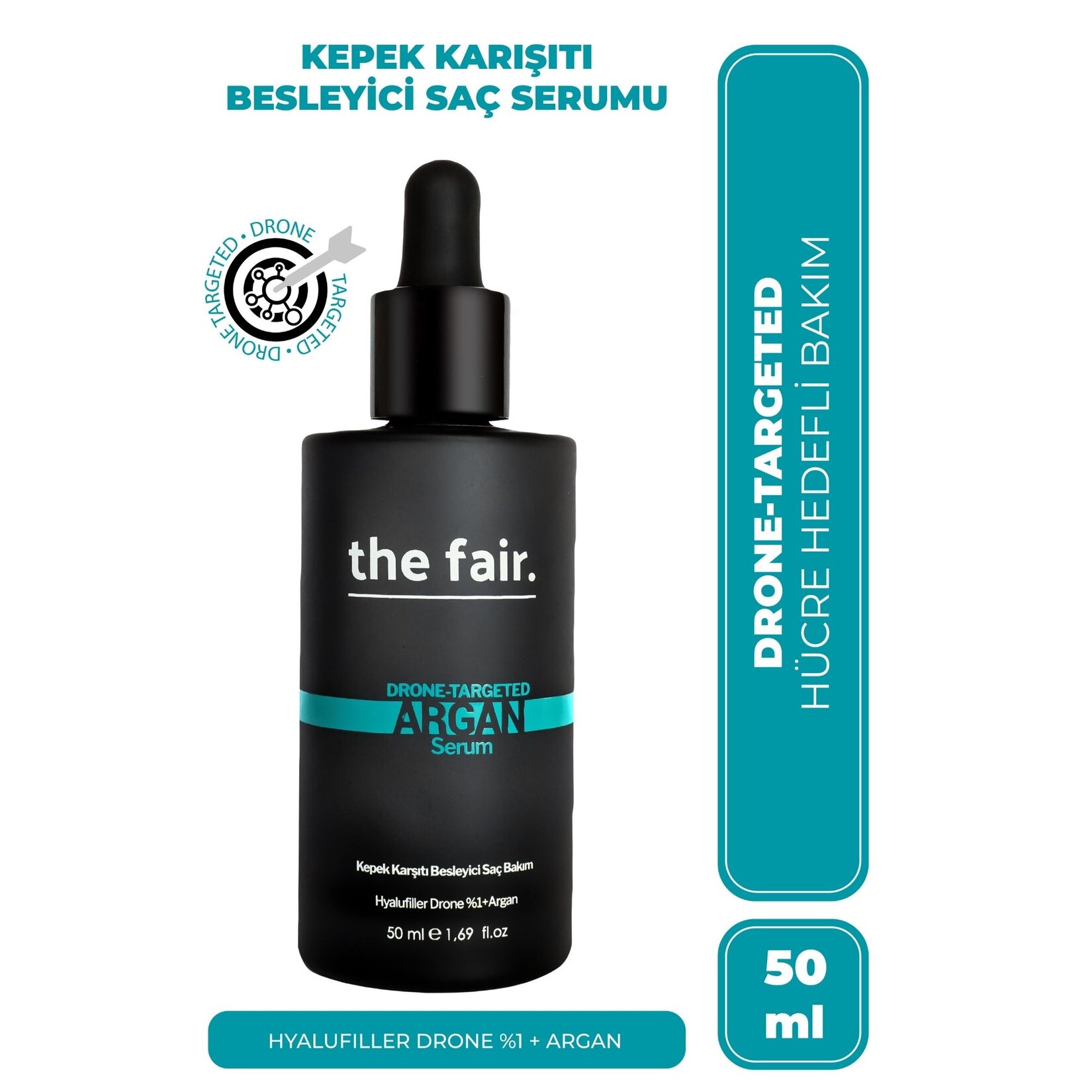 the fair. Drone Targeted Kepek Karşıtı Vegan Argan Serum 50ML - Görsel 2
