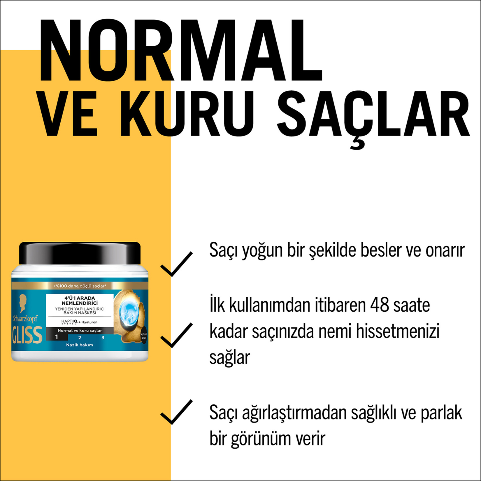 Gliss Aqua Revive Saç Bakım Maskesi 400 Ml - Görsel 4