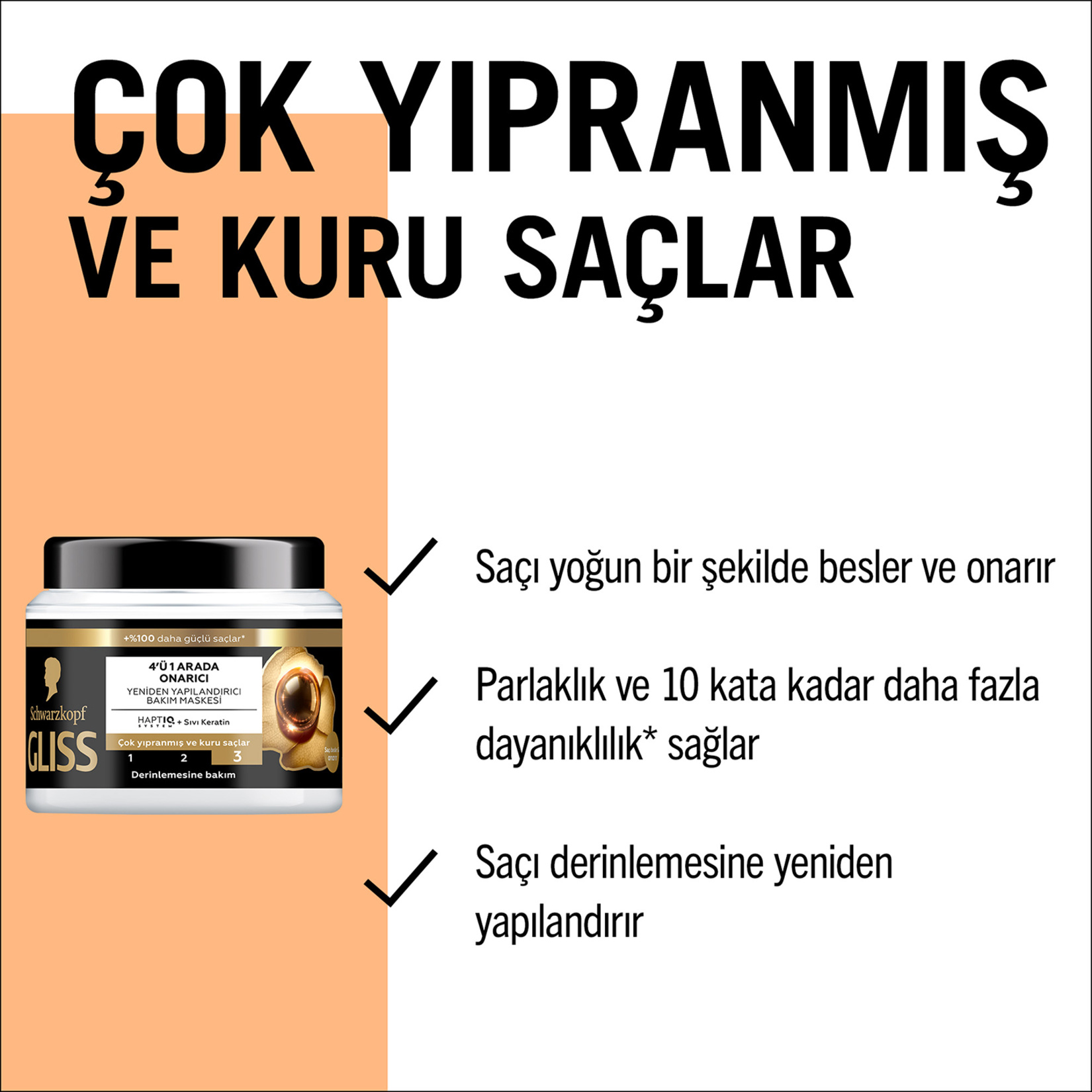 Gliss Ultimate Repair Saç Bakım Maskesi 400 Ml - Görsel 4