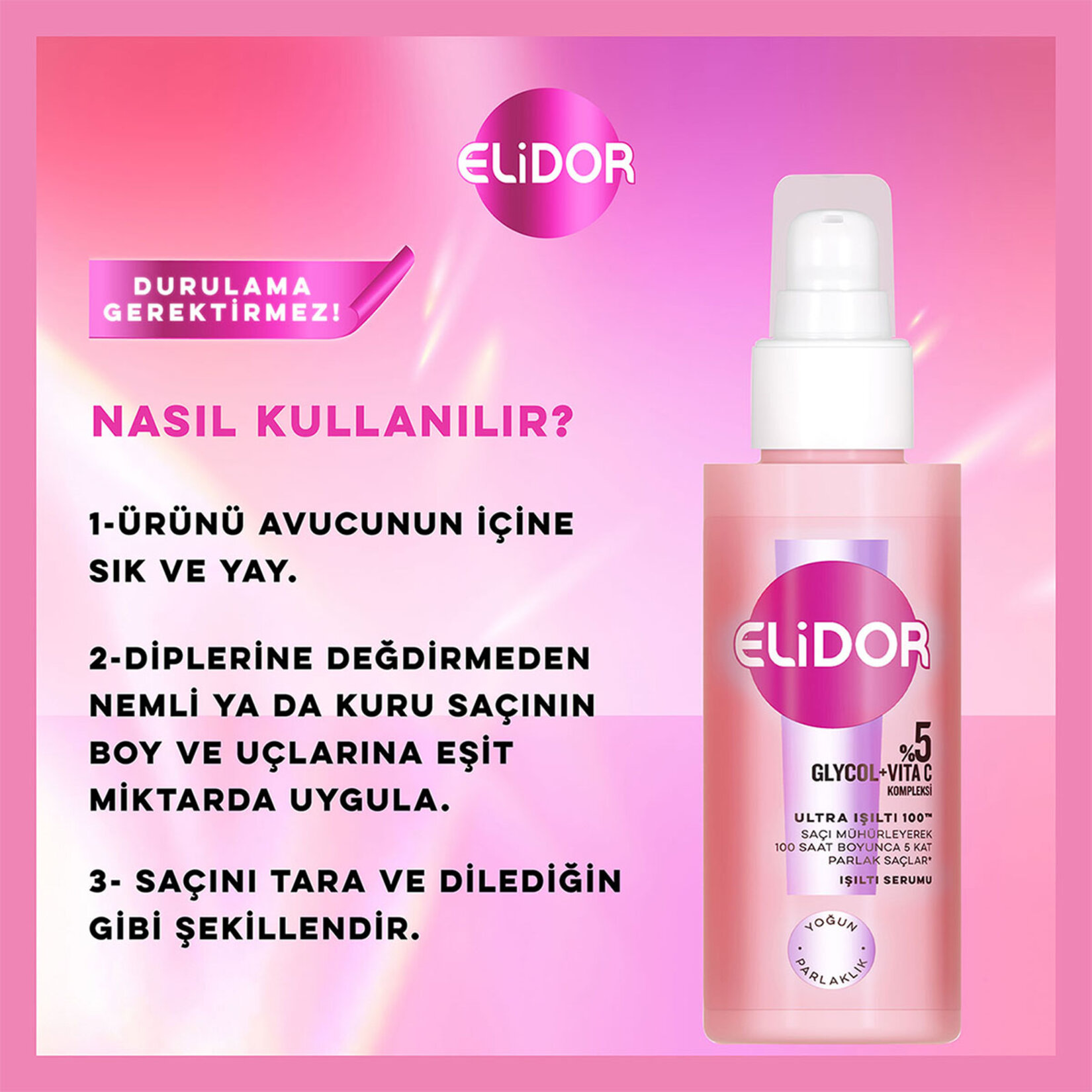 Elidor Ultra Işıltı 100 Işıltı Serumu 90 Ml - Görsel 5