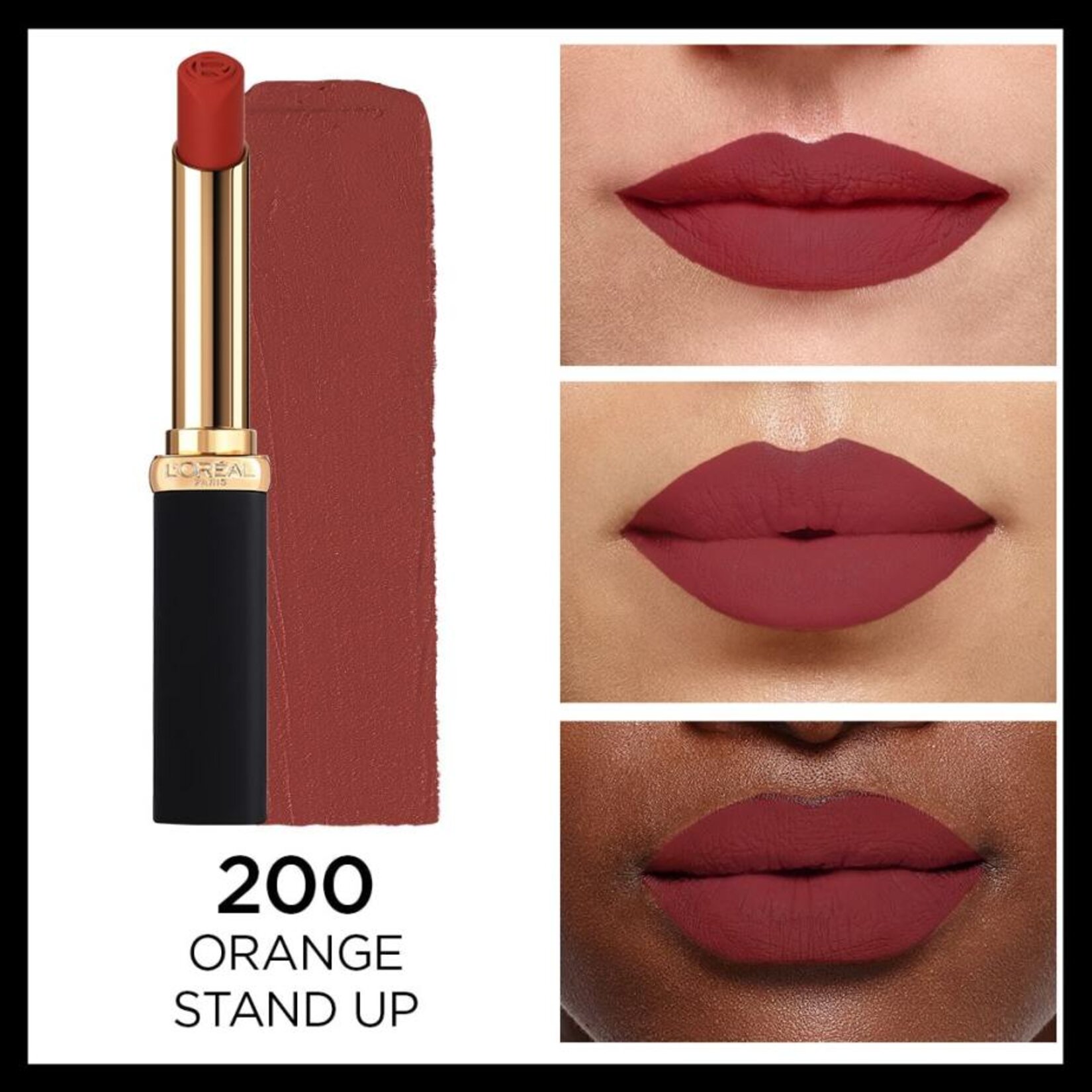L'Oréal Paris Color Riche Colors of Worth Intense Volume Matte Ruj - 200 Orange Stand Up - Görsel 3