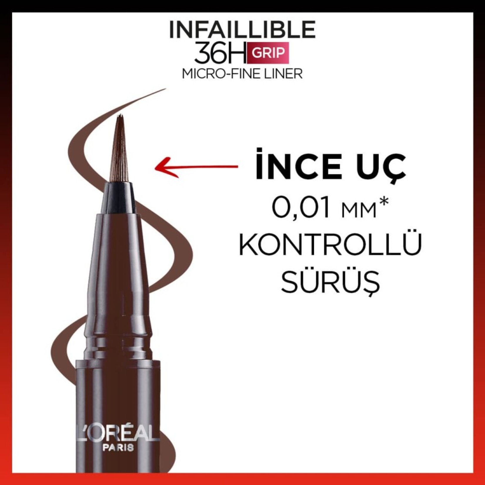 L'Oréal Paris Infaillible 36H Grip Micro Fine Eyeliner 02 Smokey Earth - Görsel 3