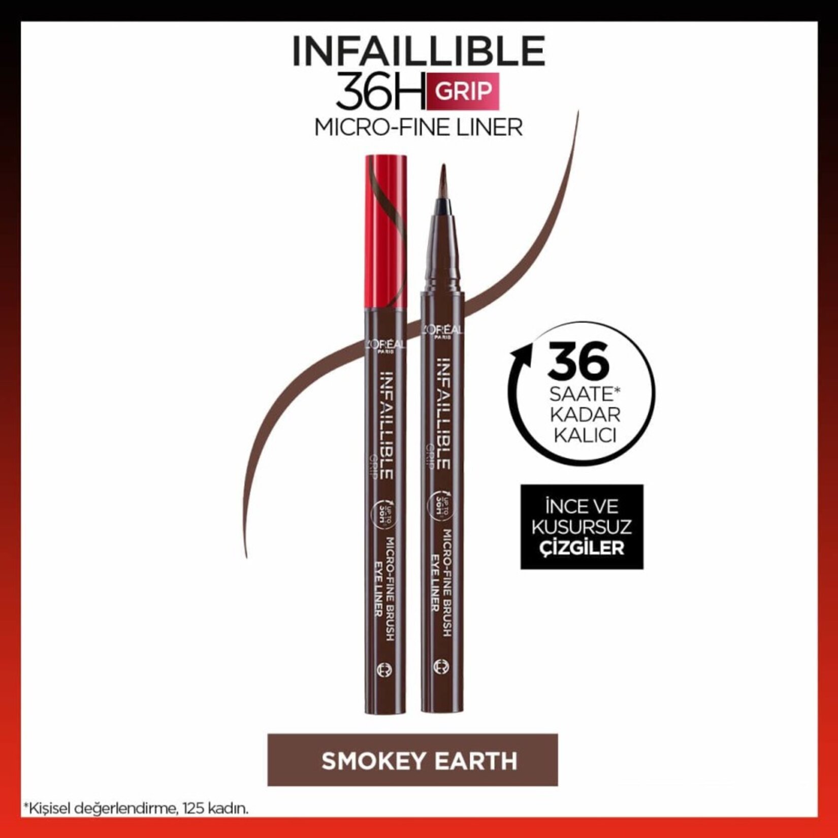 L'Oréal Paris Infaillible 36H Grip Micro Fine Eyeliner 02 Smokey Earth - Görsel 2