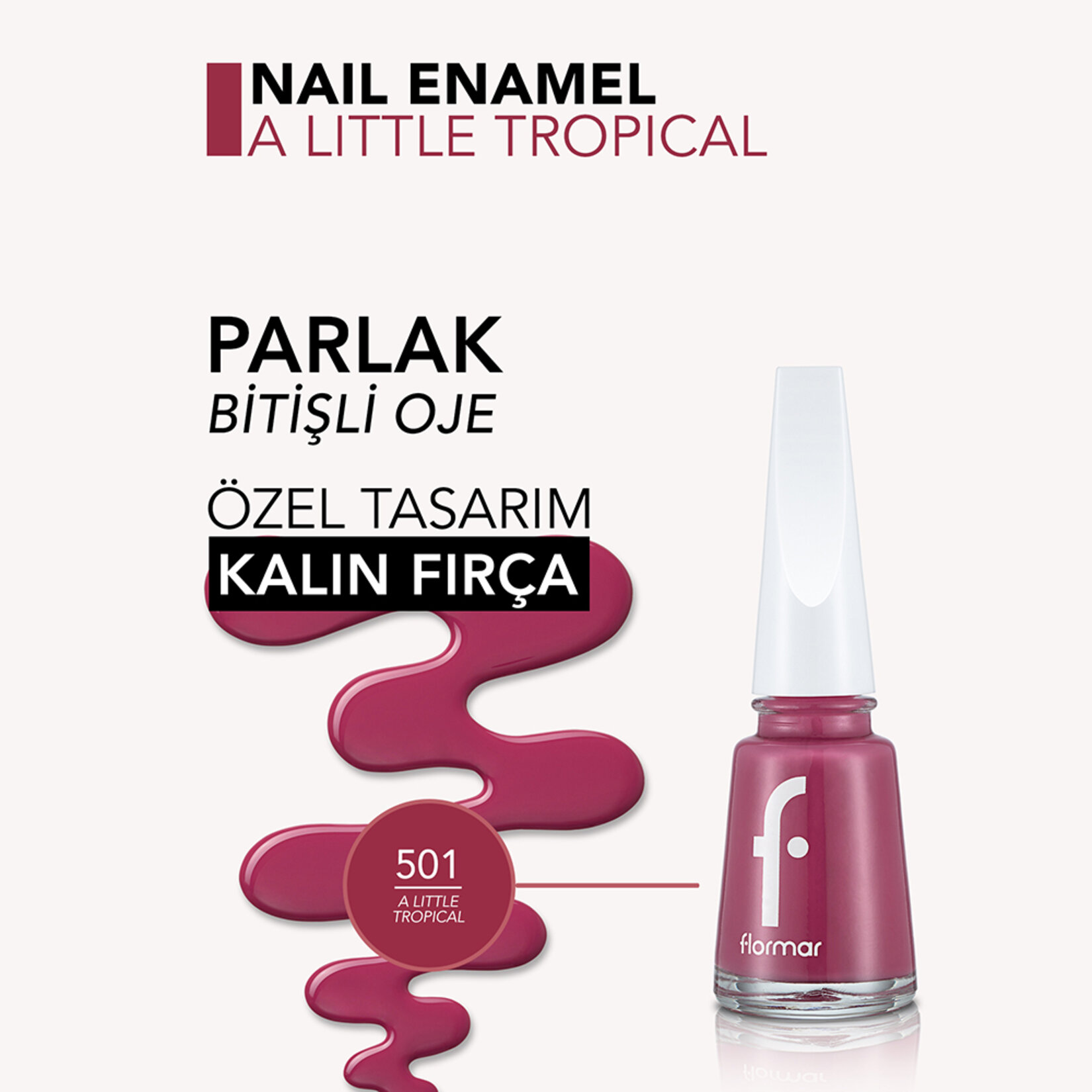 Flormar Nail Enamel Uzun Süre Kalıcı Besleyici Oje - 501 A Little Tropical - Görsel 5