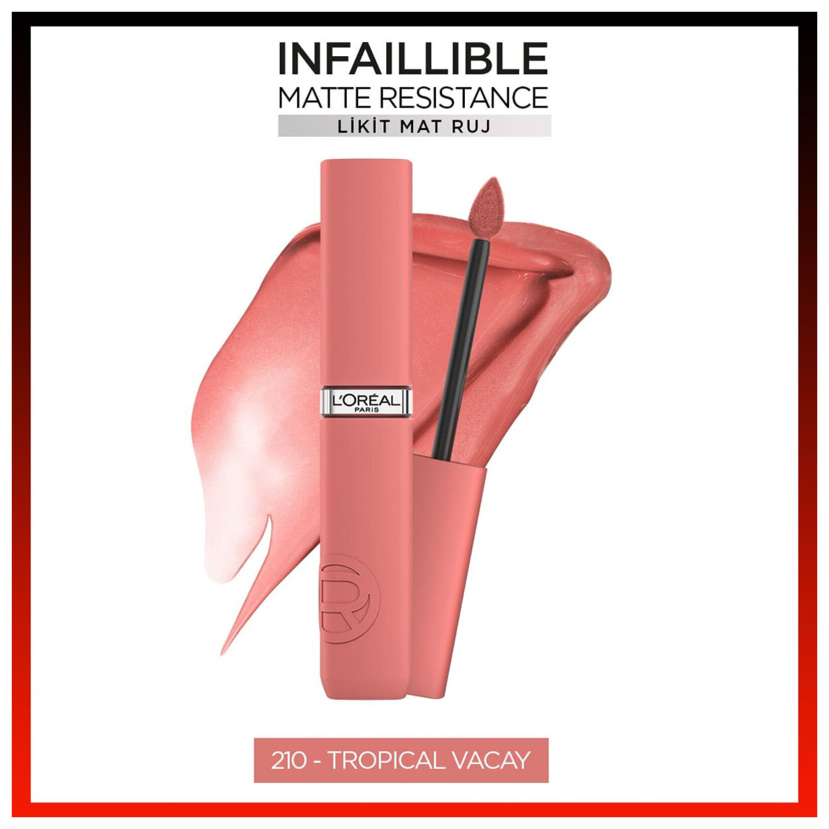 L'Oreal Paris Matte Resistance Likit Mat Ruj 210 Tropic Vacay - Görsel 2