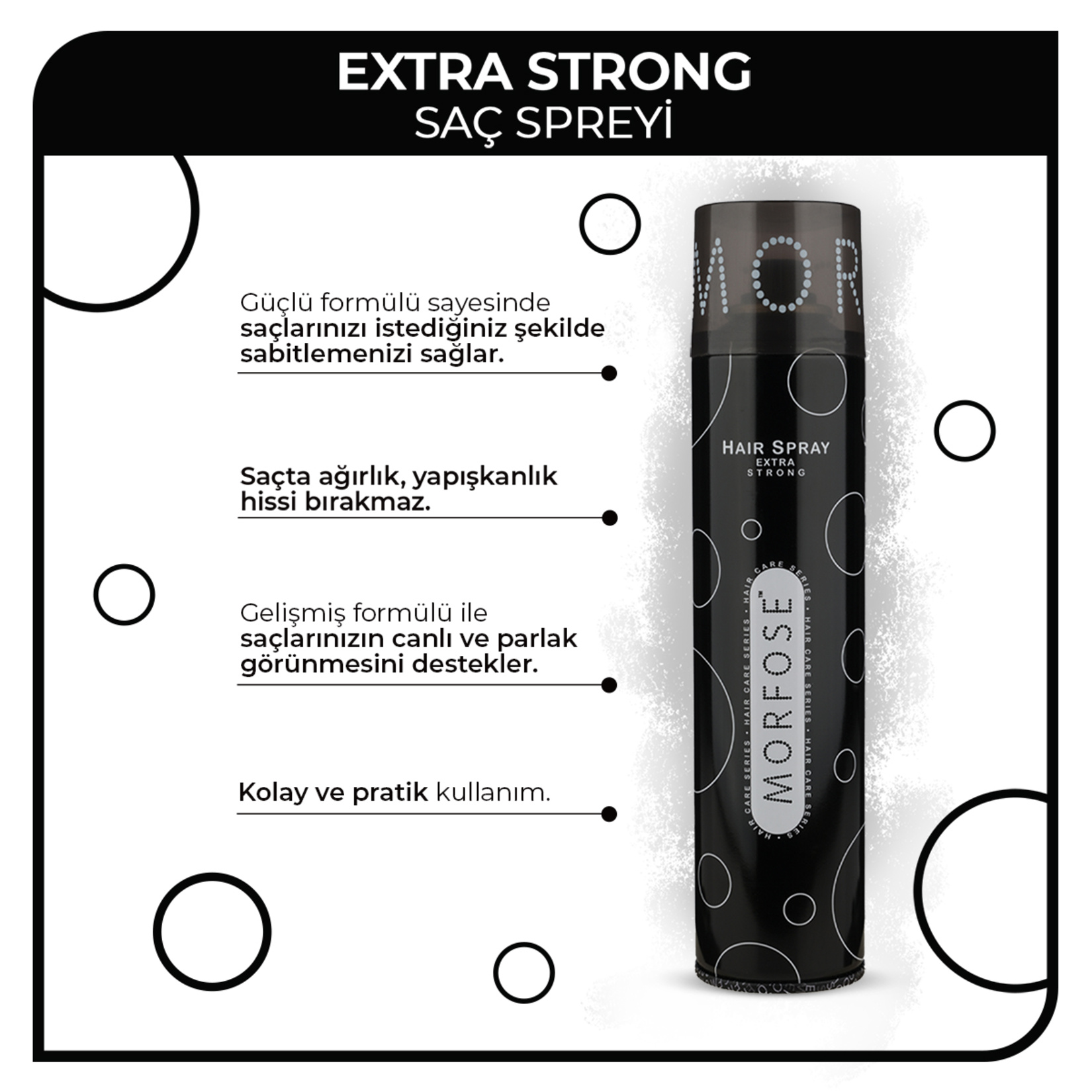 Morfose Extra Strong Saç Spreyi 250 ml - Görsel 3