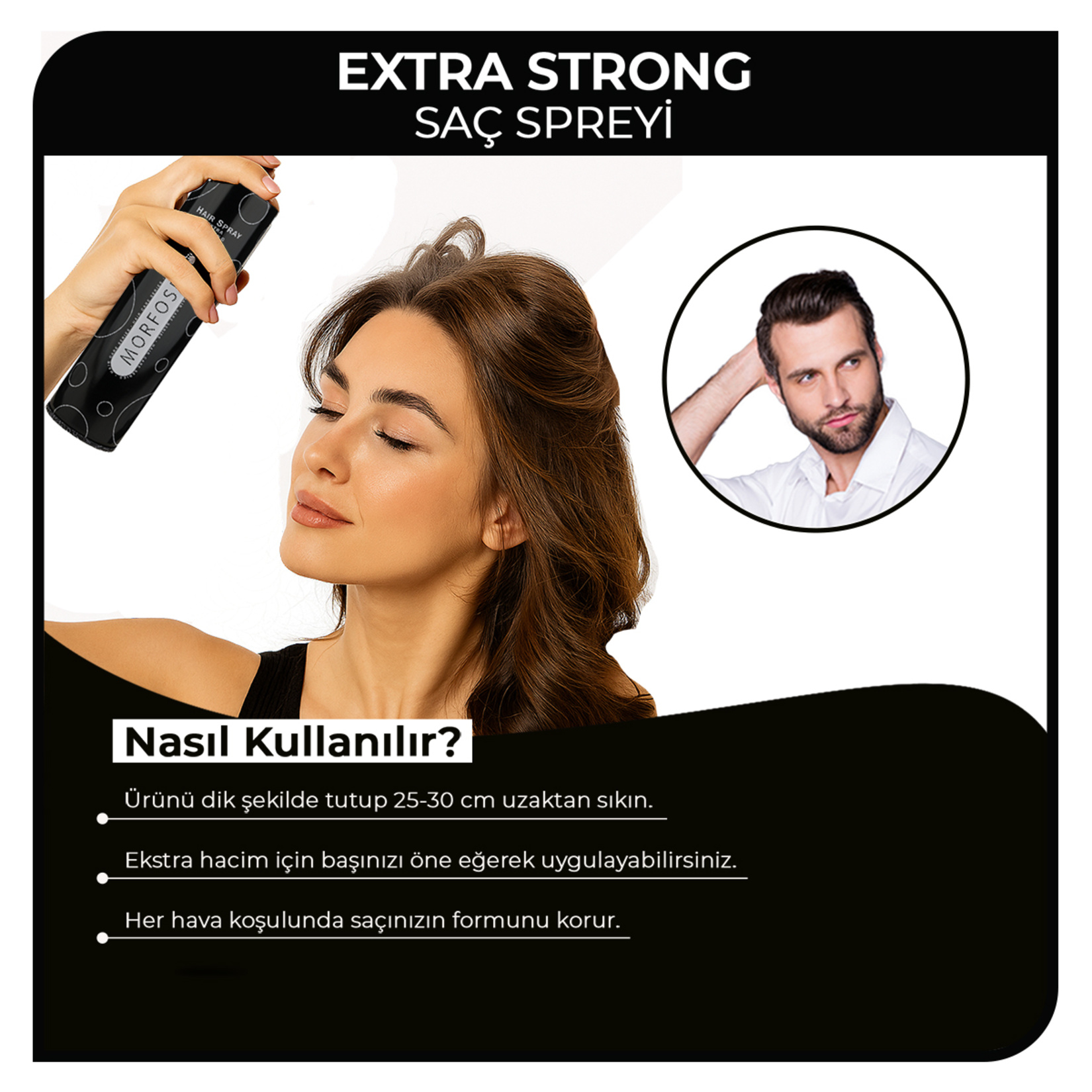 Morfose Extra Strong Saç Spreyi 250 ml - Görsel 4