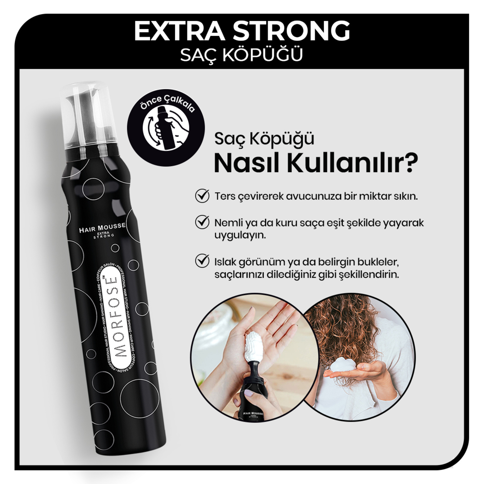 Morfose Extra Strong Saç Köpüğü 200 ml - Görsel 4