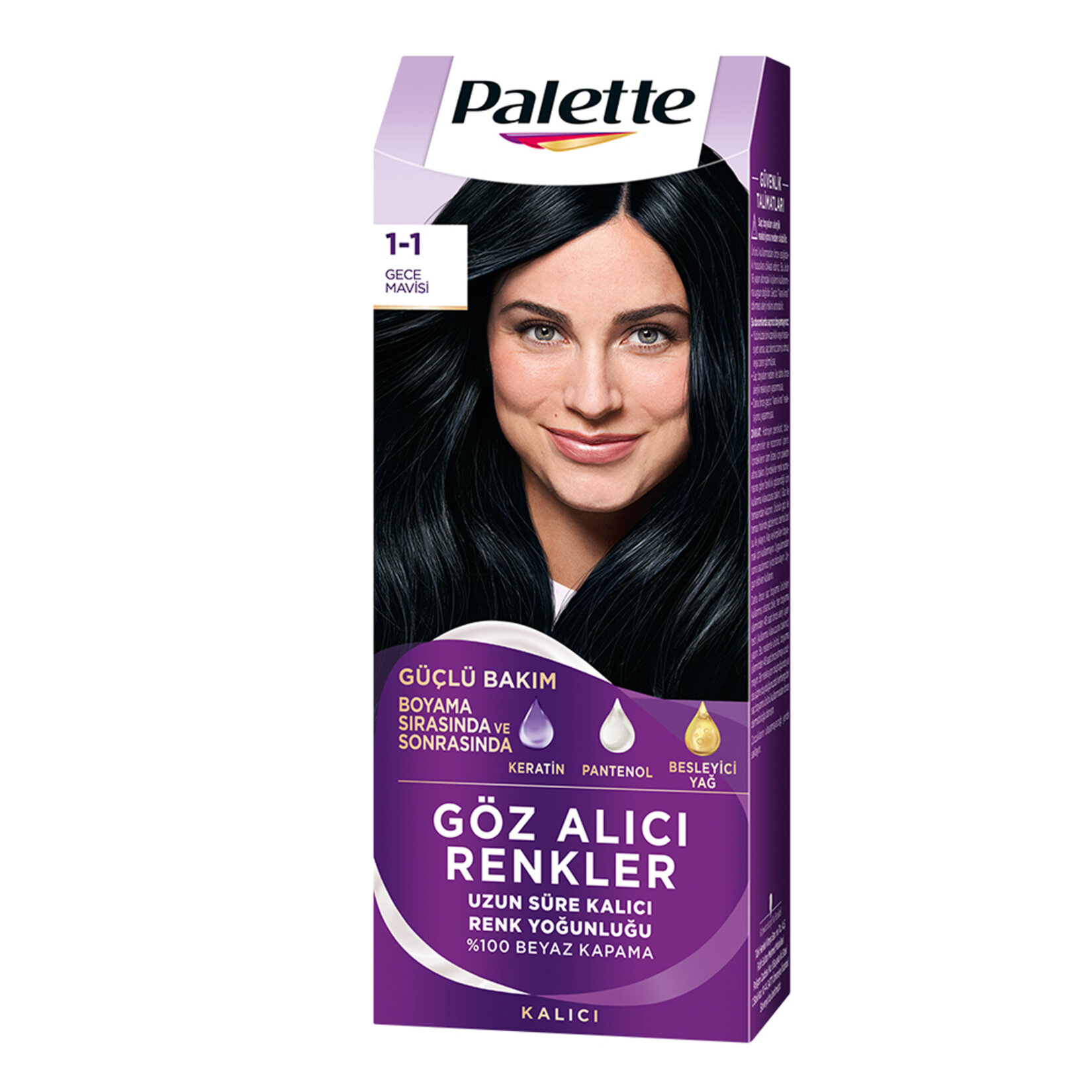 Palette Göz Alıcı Renkler 1-1 Gece Mavisi Saç Boyası 110 Ml - Görsel 1