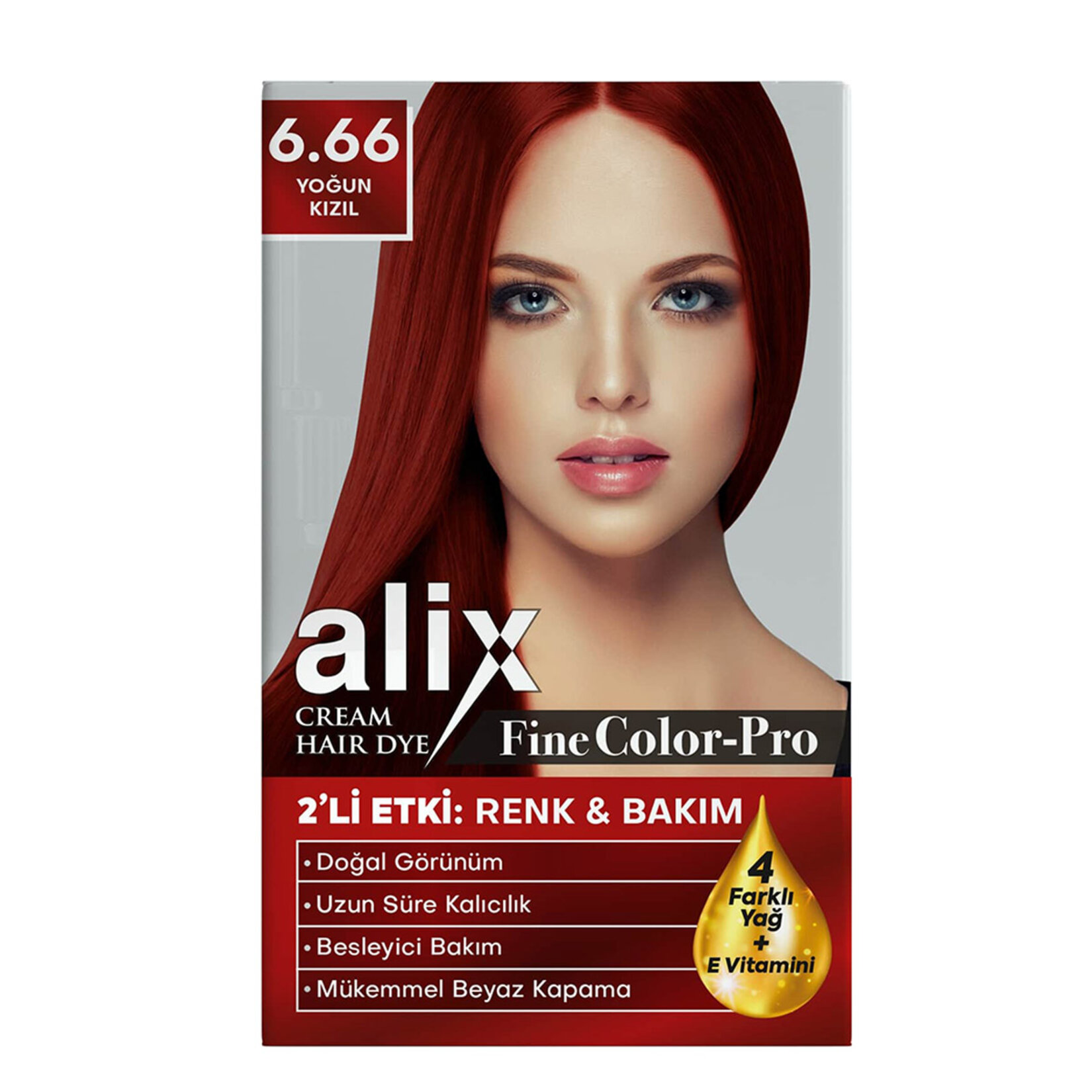Alix Saç Boyası Kiti 6.66 Yoğun Kızıl 135 Ml