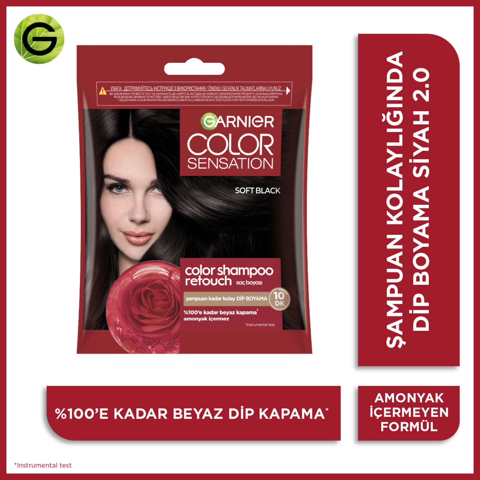 Garnier Color Shampoo Retouch Şampuan Kolaylığında Dip Boyası, Siyah 2.0 40 Ml - Görsel 5
