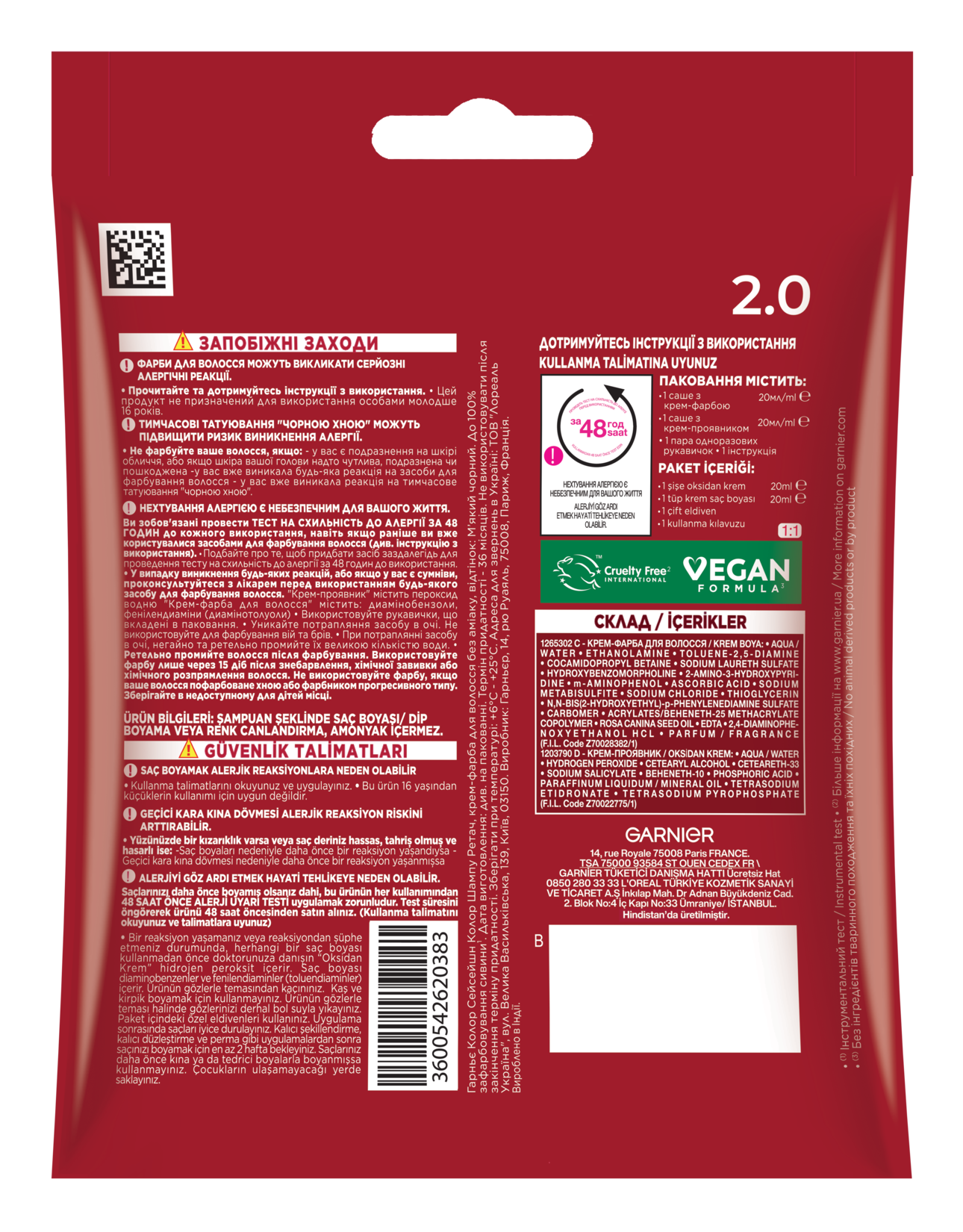 Garnier Color Shampoo Retouch Şampuan Kolaylığında Dip Boyası, Siyah 2.0 40 Ml - Görsel 7