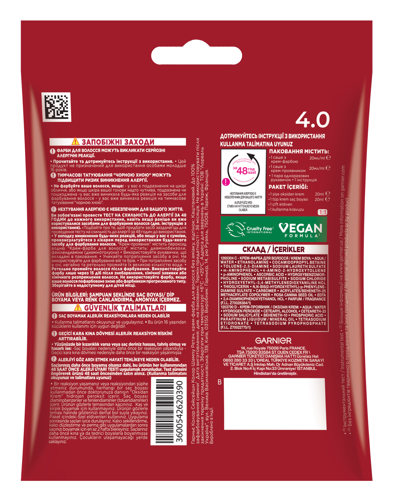 Garnier Color Shampoo Retouch Şampuan Kolaylığında Dip Boyası, Kahve 4.0 40 Ml - Görsel 7