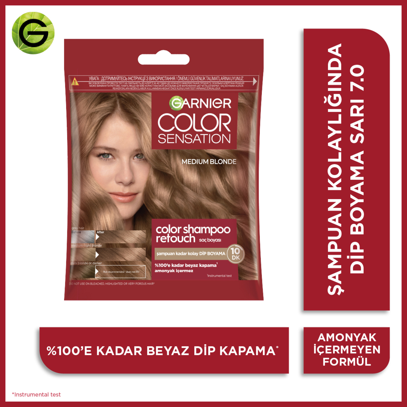 Garnier Color Shampoo Retouch Şampuan Kolaylığında Dip Boyası, Sarı 7.0 40 Ml - Görsel 5