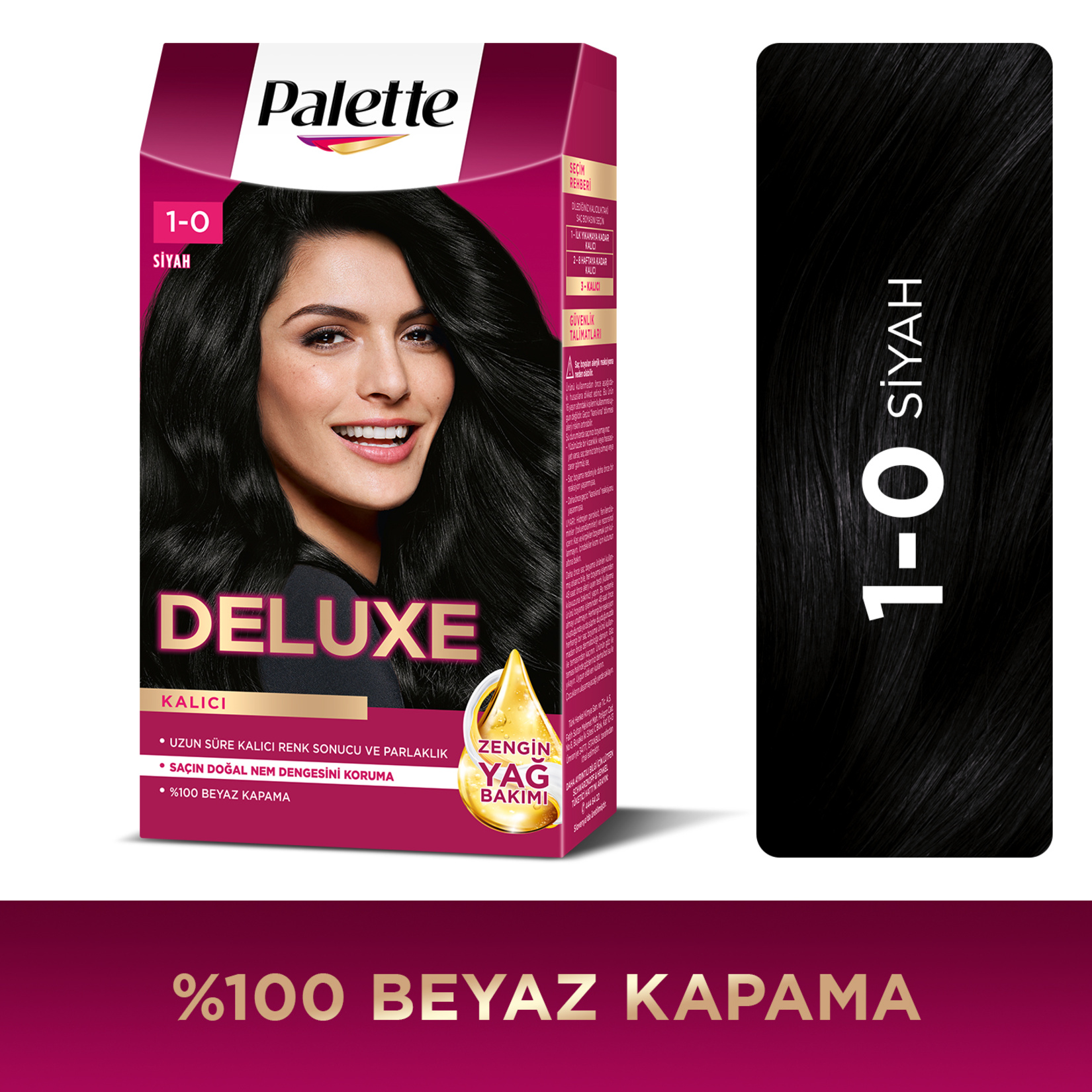 Palette Deluxe 1-0 Siyah Saç Boyası 115 Ml - Görsel 2