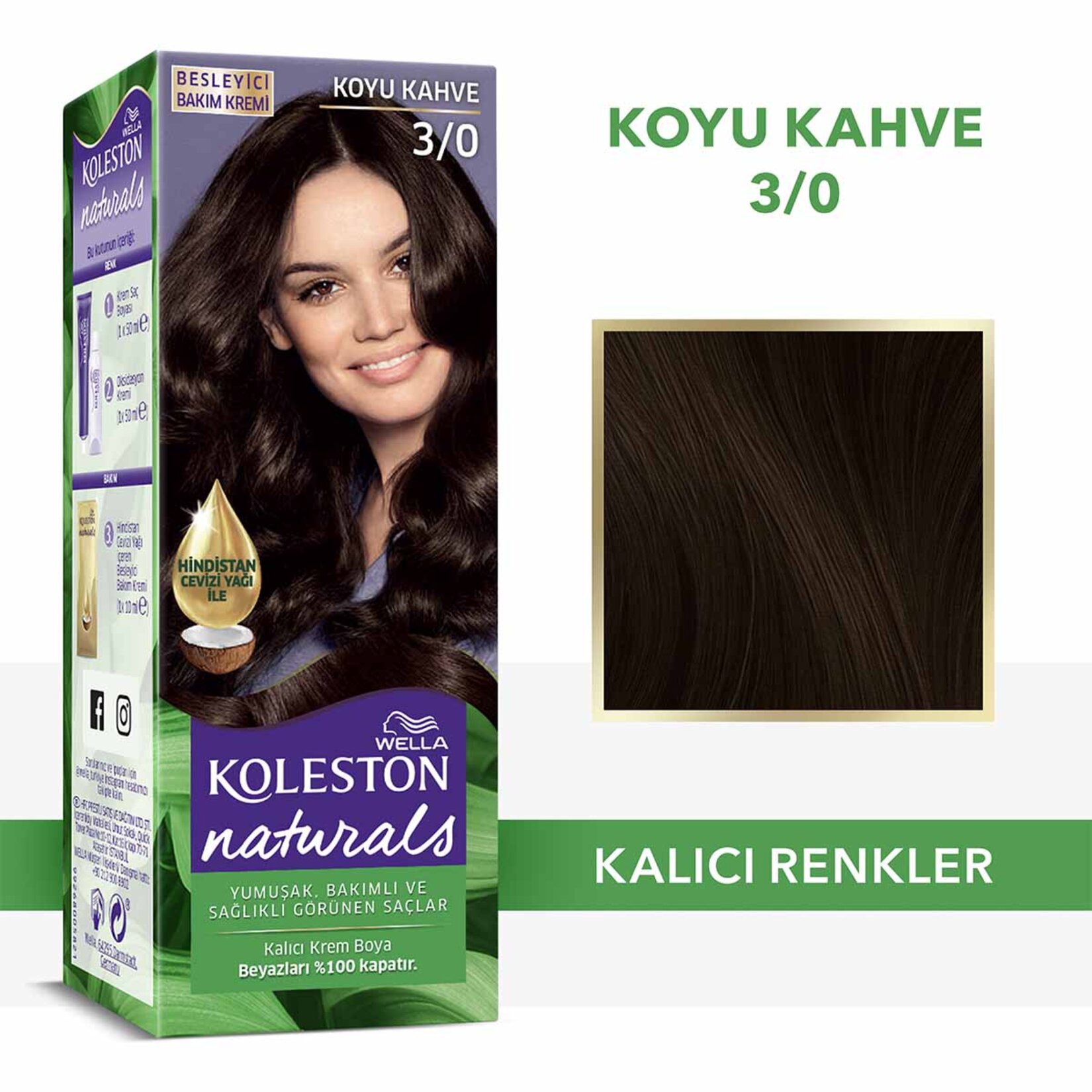 Wella Koleston Naturals Saç Boyası 3/0 Koyu Kahve - Görsel 2