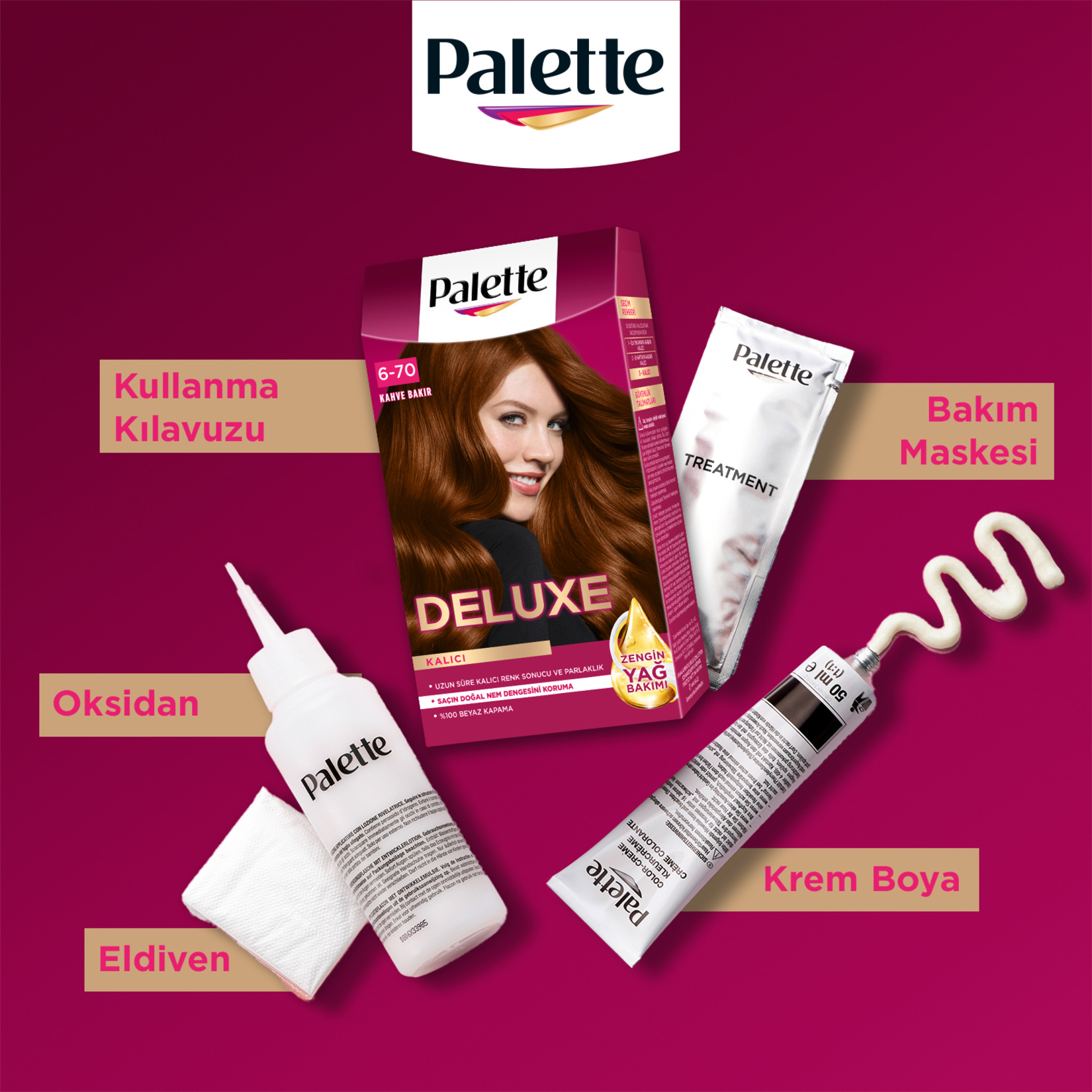 Palette Deluxe 6-70 Kahve Bakır Saç Boyası 115 Ml - Görsel 7