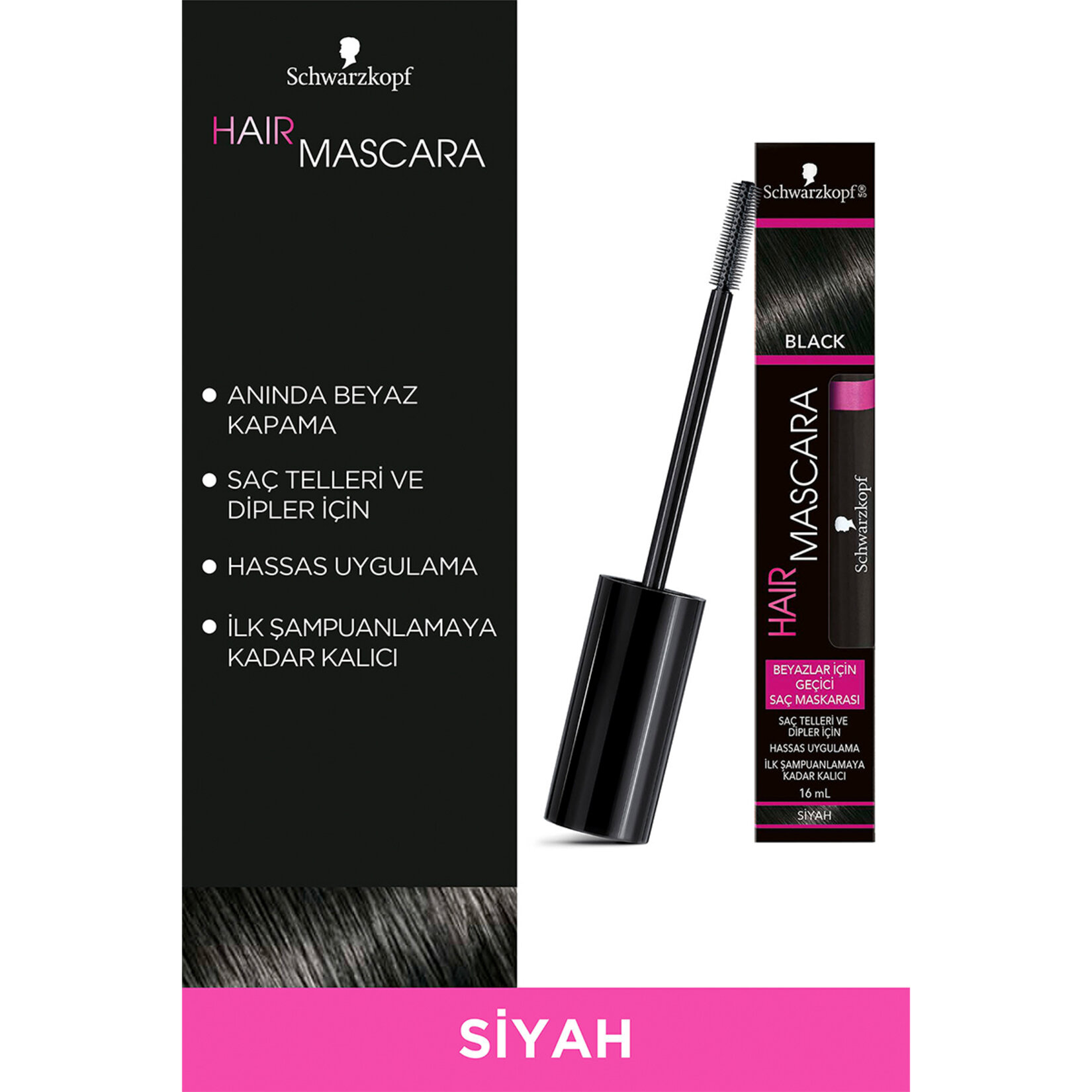 Schwarzkopf Siyah Saç Maskarası 16 Ml - Görsel 2