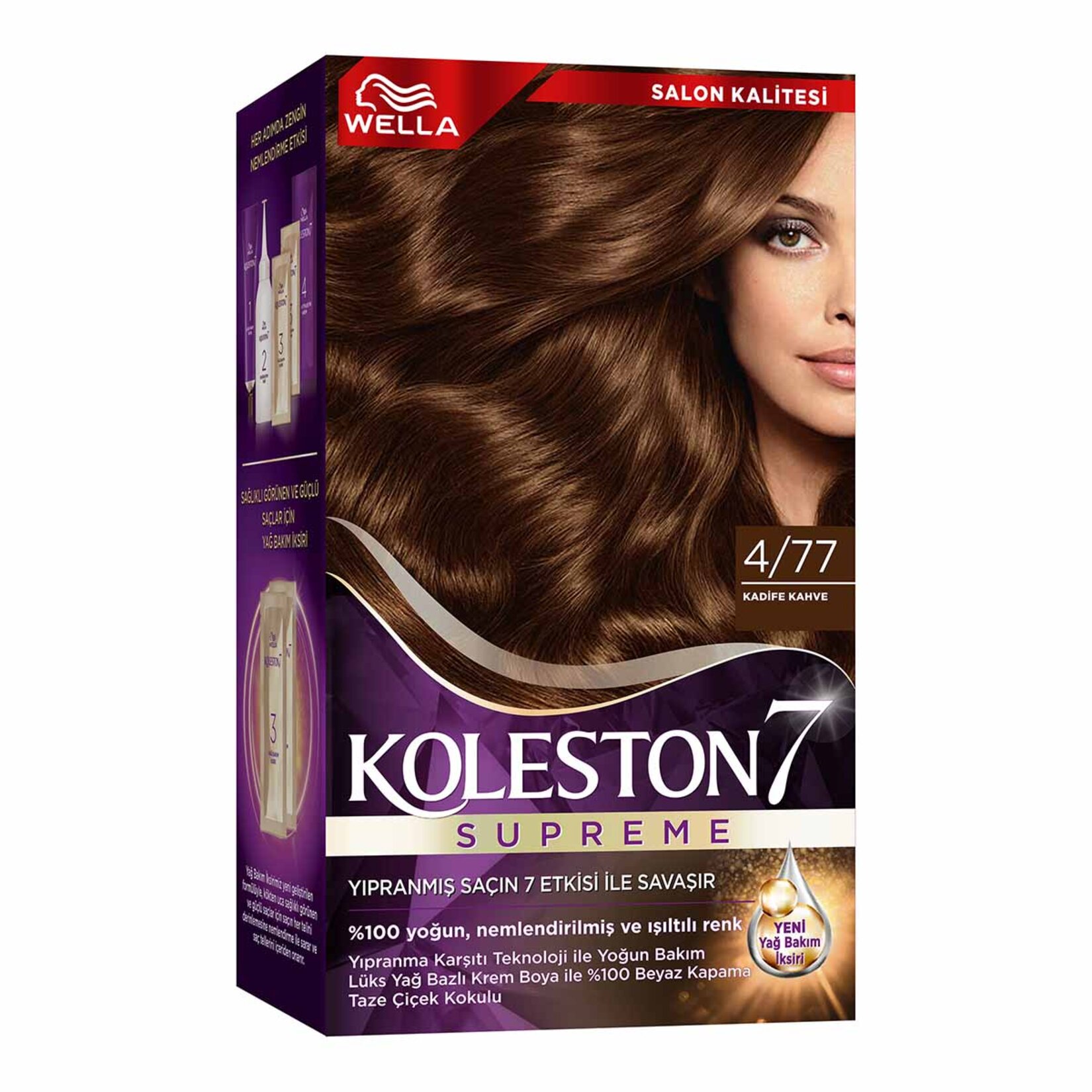 Koleston Supreme Saç Boyası 4/77 Kadife Kahve 135 Ml - Görsel 1
