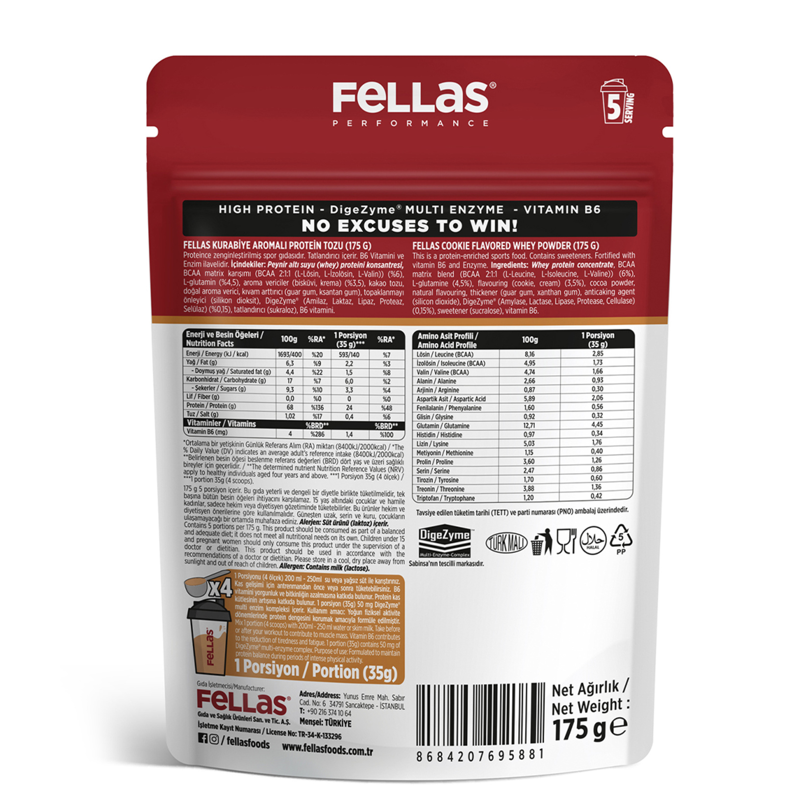 Fellas Kurabiye Aromalı Protein Tozu 175 G - Görsel 2