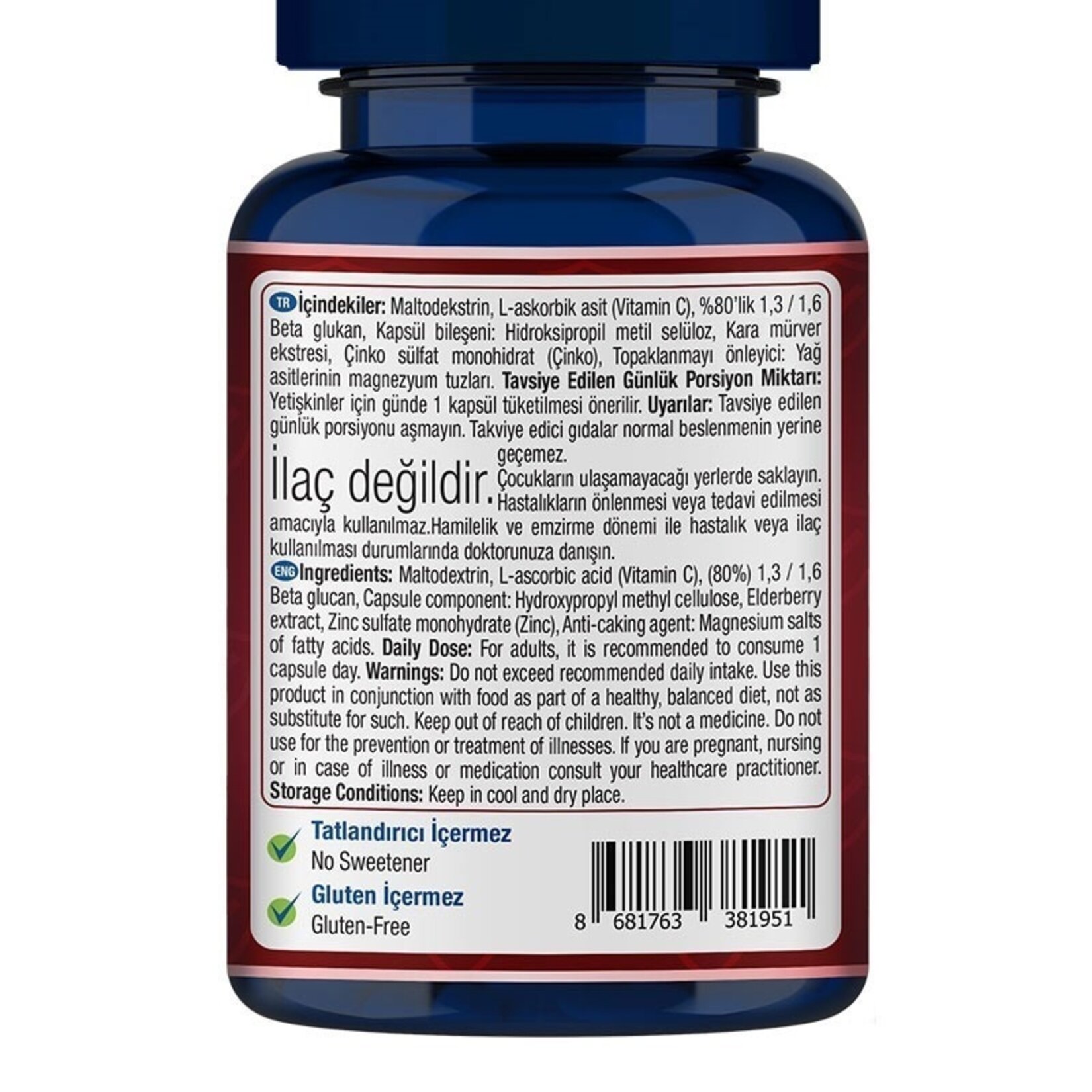 One Up Beta - Glukan Kompleks 30 Bitkisel Kapsül - Görsel 3