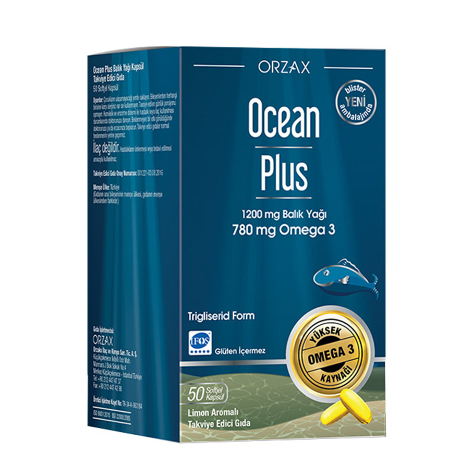 Orzak Ocean Plus Omega 3 1200 Mg Balık Yağı 50 Kapsül