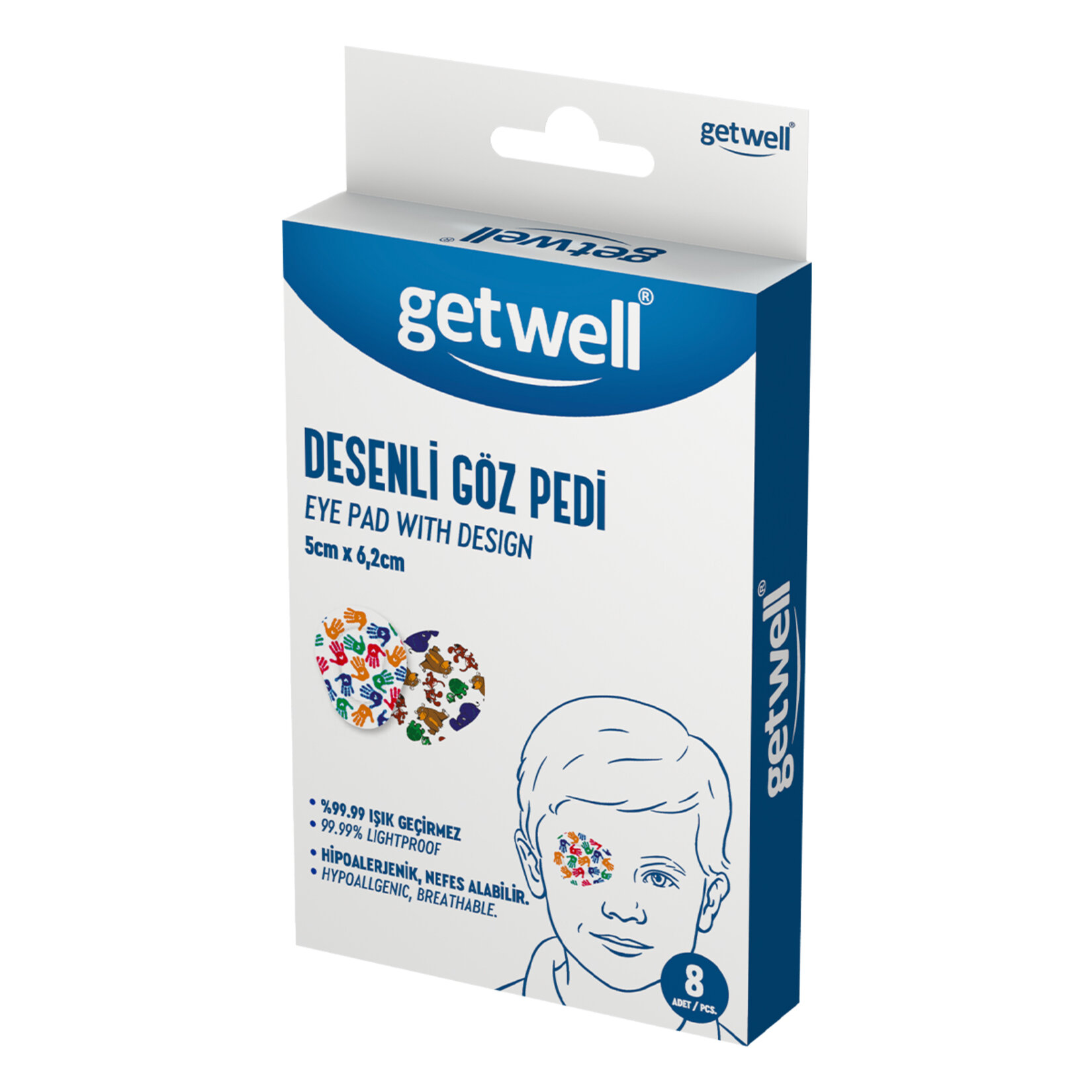 Getwell Desenli Çocuk Göz Pedi 5X6.2 - Görsel 1
