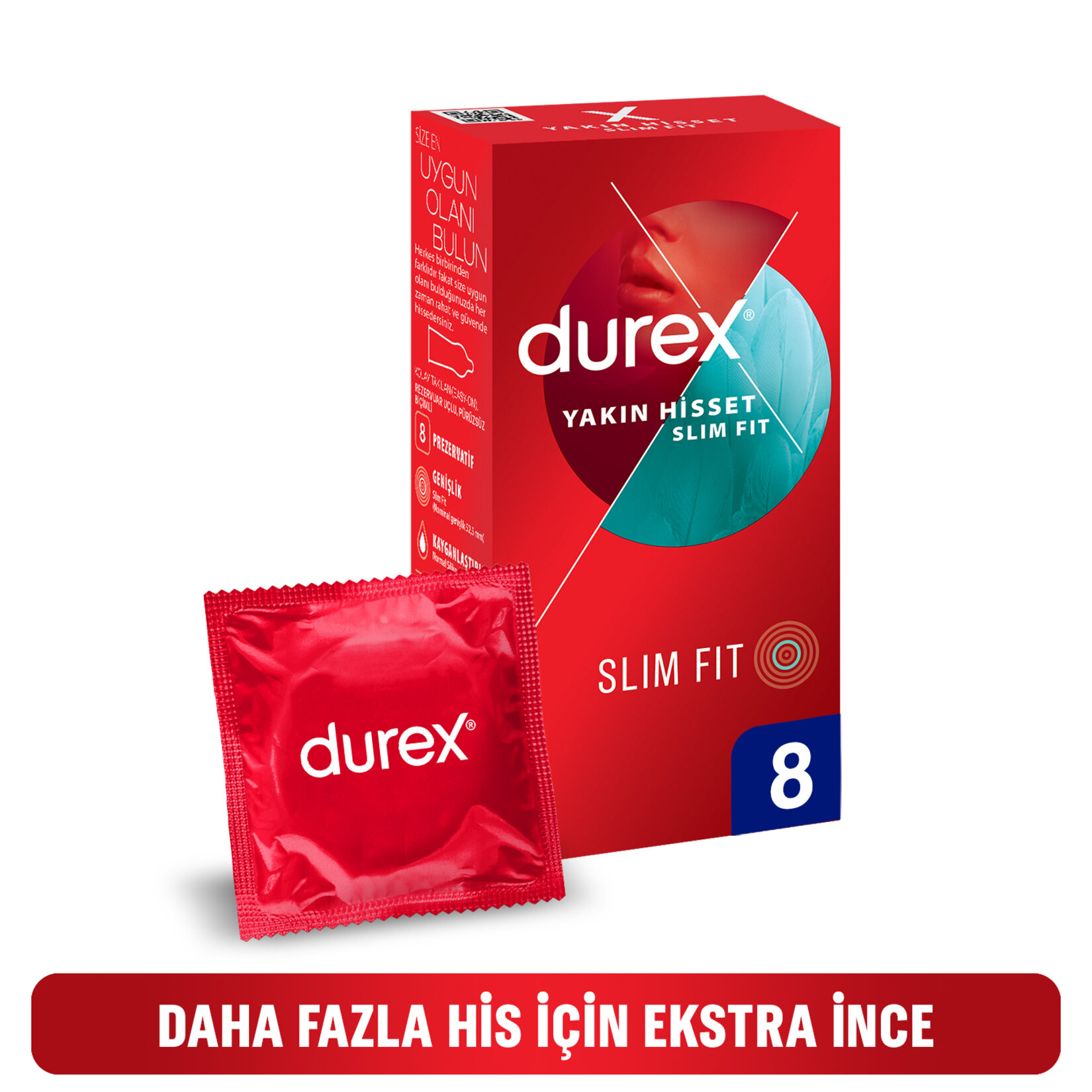 Durex Yak n Hisset Slim Fit Prezervatif 8 li Migros