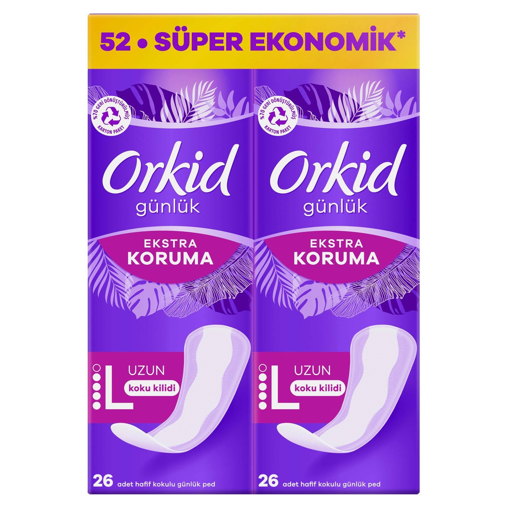 Orkid Extra Koruma Uzun Günlük Ped 52'li - Görsel 1
