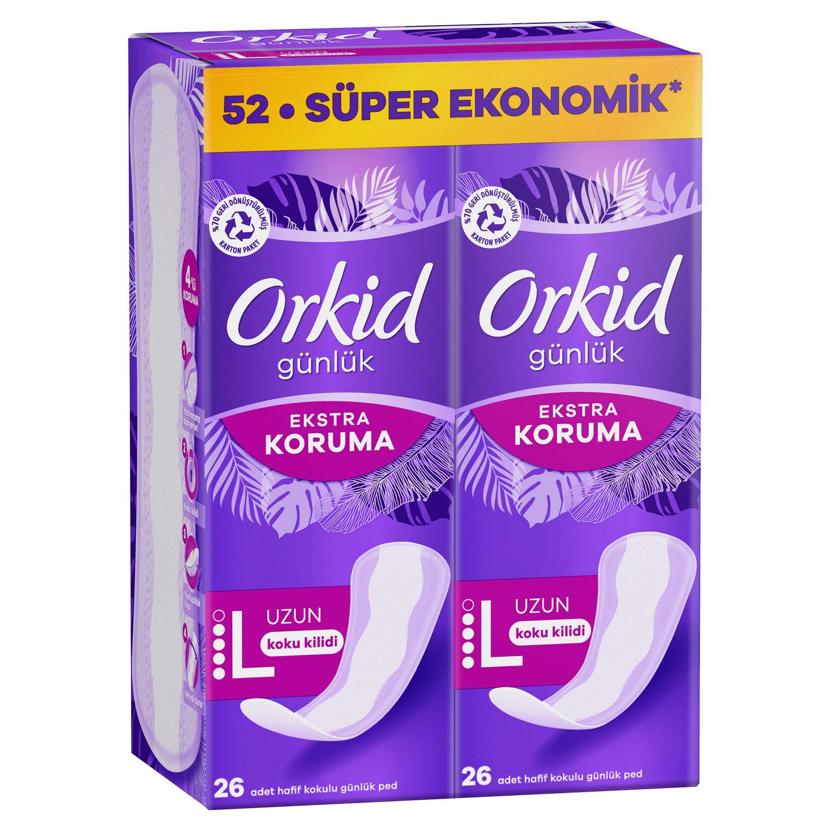 Orkid Extra Koruma Uzun Günlük Ped 52'li - Görsel 1