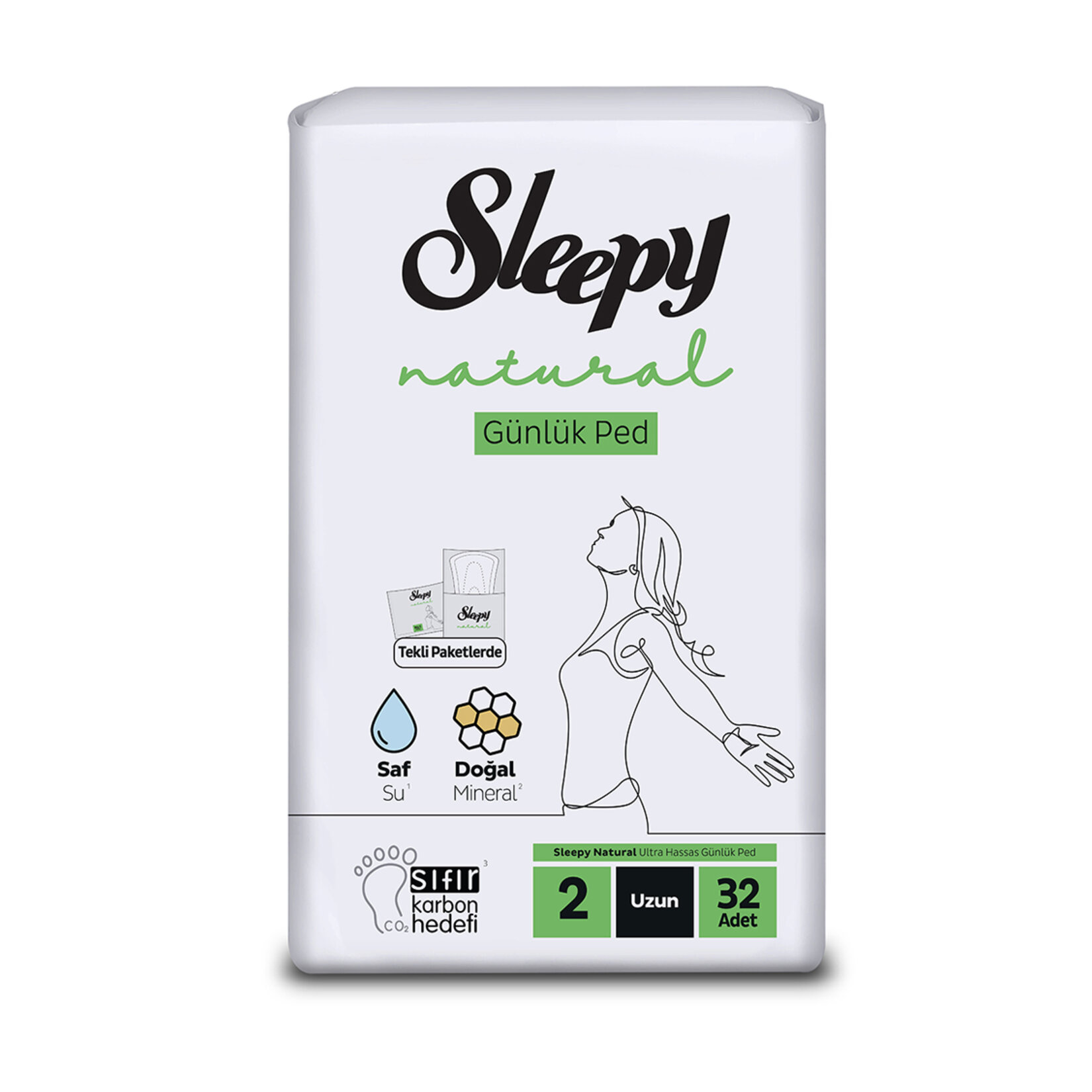 Sleepy Natural Günlük Ped Süper Uzun 32'li
