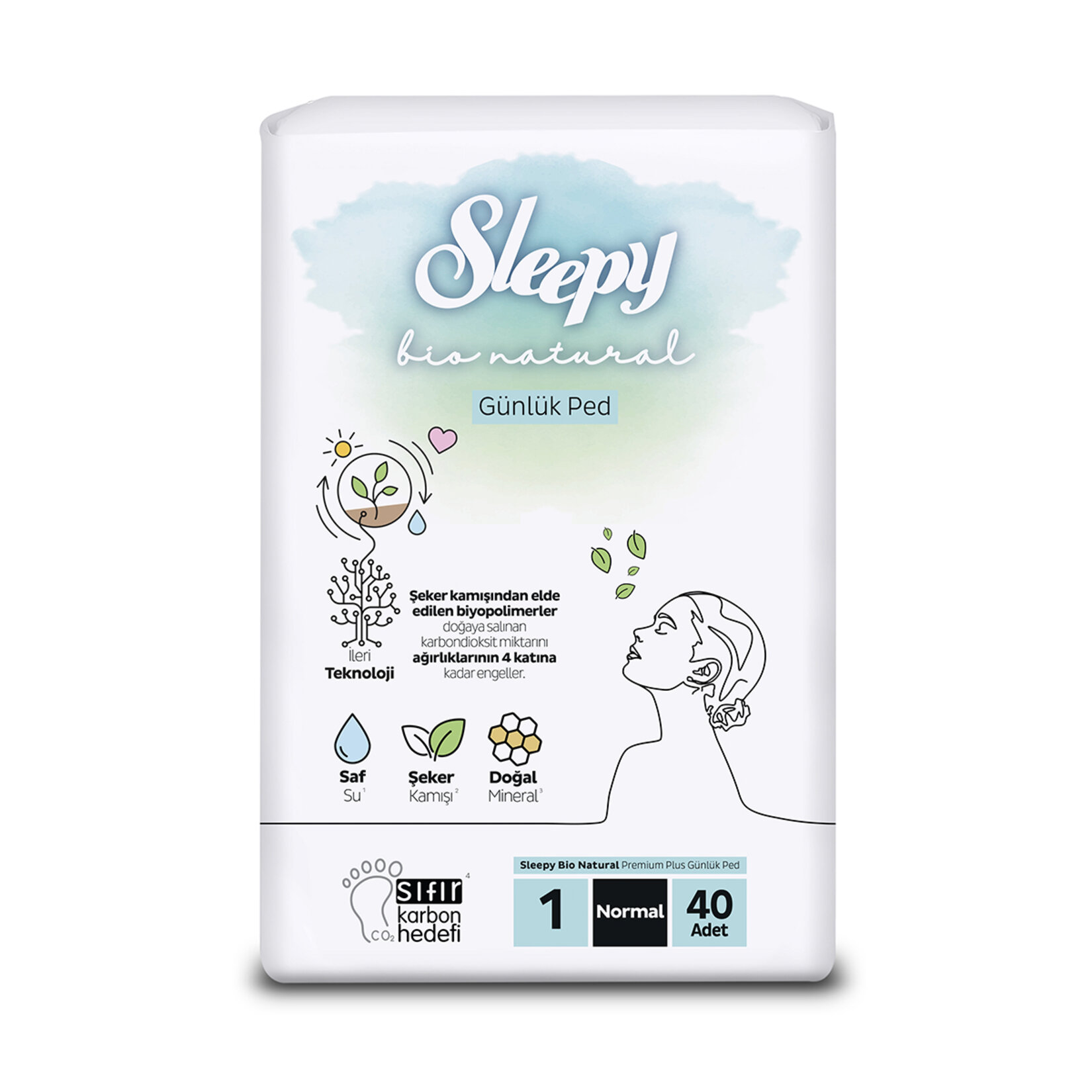 Sleepy Bio Natural Panytliner Normal Günlük Ped 40