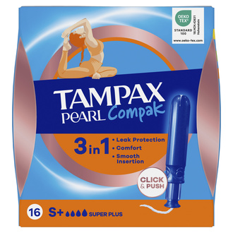 Tampax Tampon Pearl Compak Super Plus 16'lı