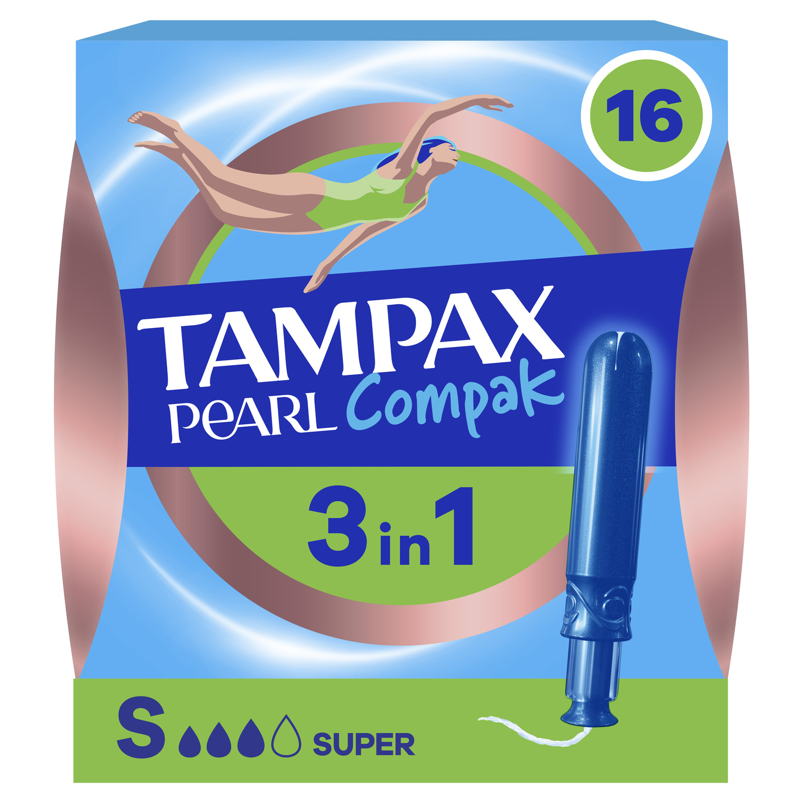 Tampax Tampon Pearl Compak Super 16'lı - Görsel 1