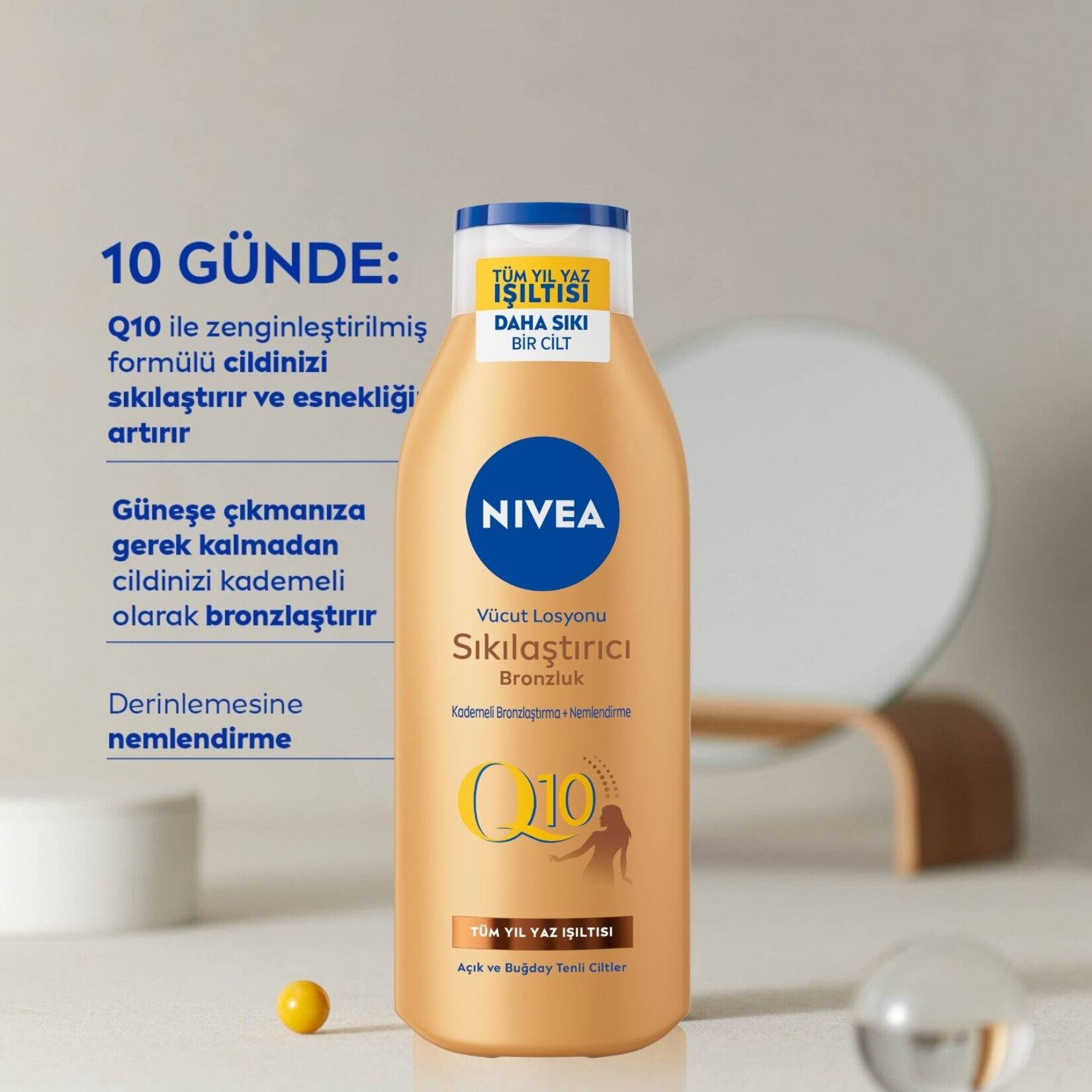 NIVEA Q10 Sıkılaştırıcı ve Bronzluk Vücut Losyonu 200ml - Görsel 2