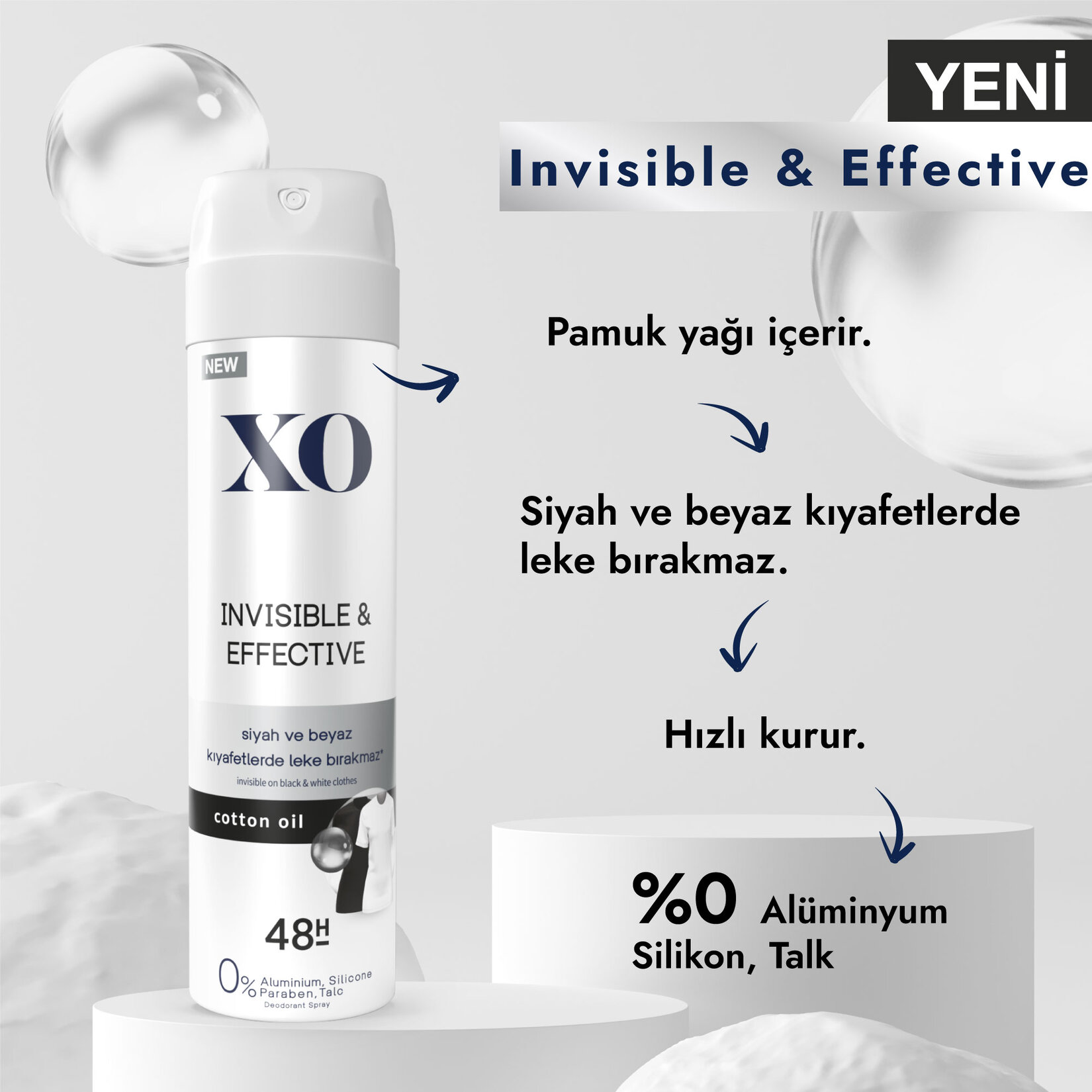 Xo Invisible & Effective Kadın Deodorant 150Ml - Görsel 2