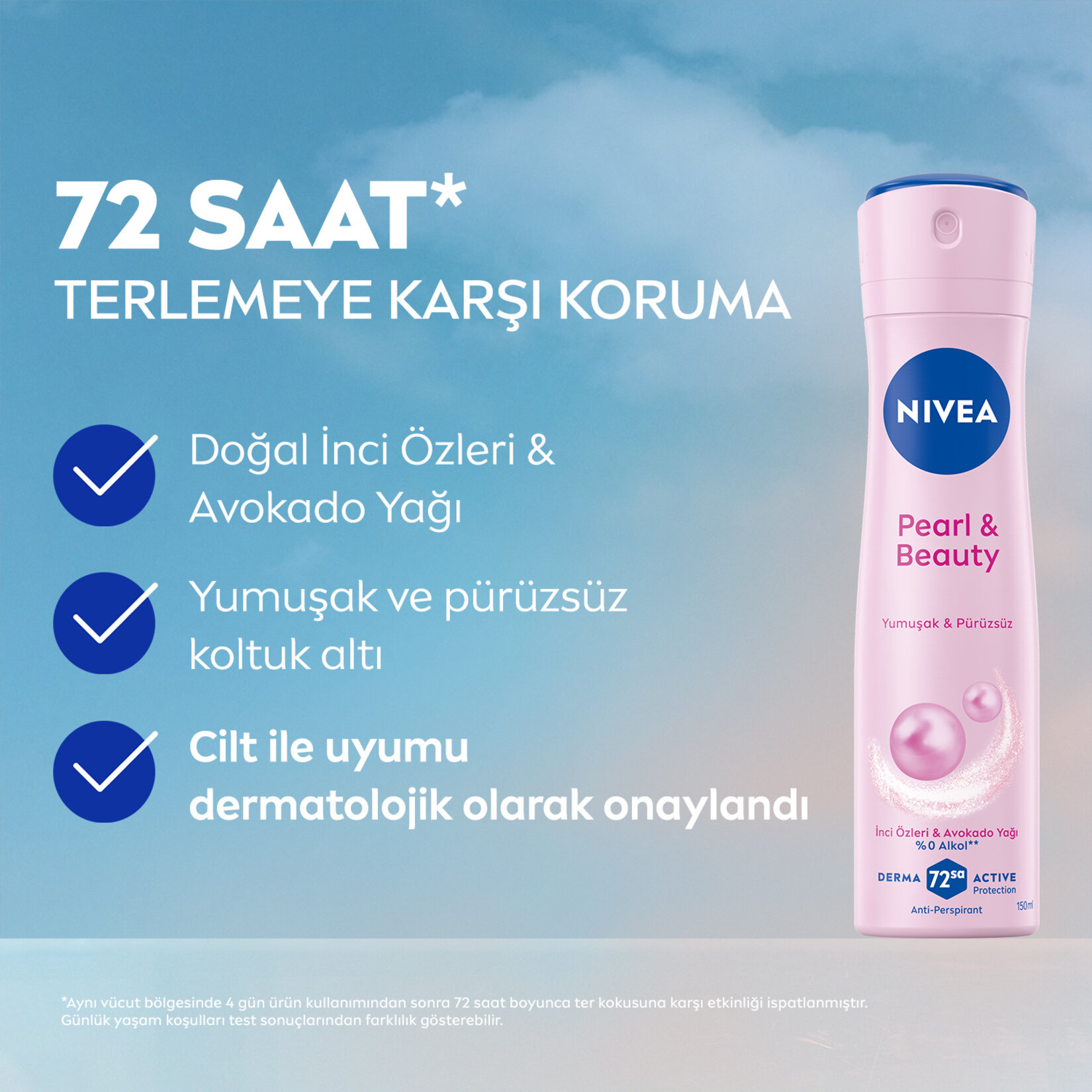NIVEA Kadın Sprey Deodorant Pearl & Beauty 150 ml - Görsel 3