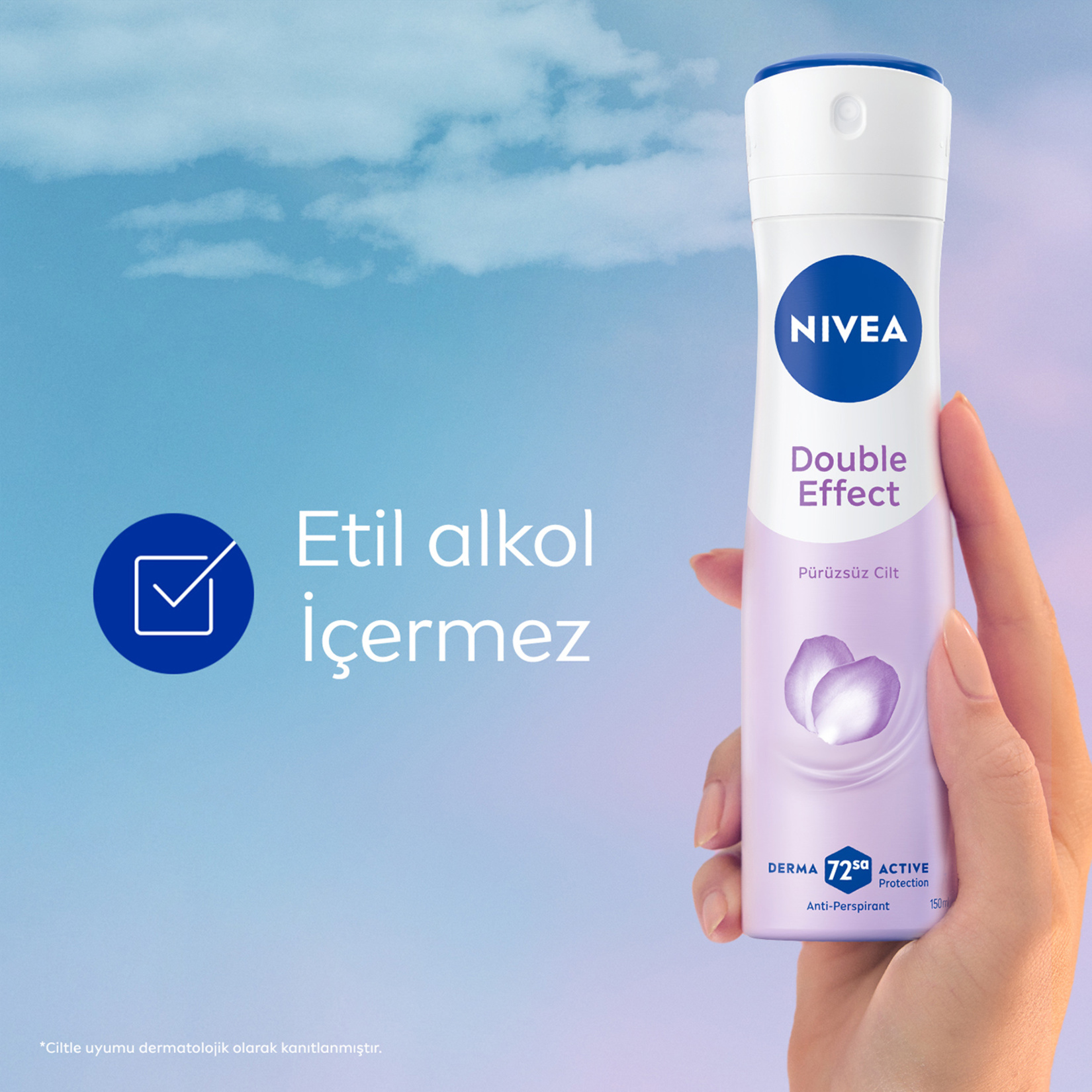 NIVEA Kadın Sprey Deodorant Double Effect  72 Saat Anti-perspirant 50 Ml - Görsel 4