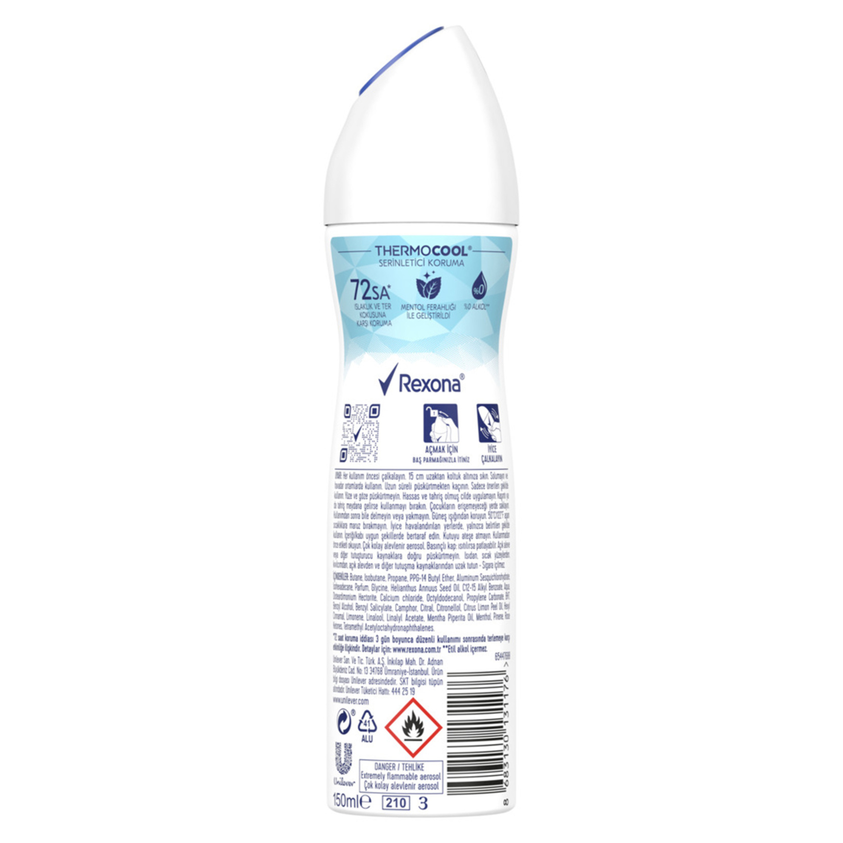 Rexona Thermocool Eucaplyptus & Magnolia Kadın Sprey Deodorant 150 Ml - Görsel 2