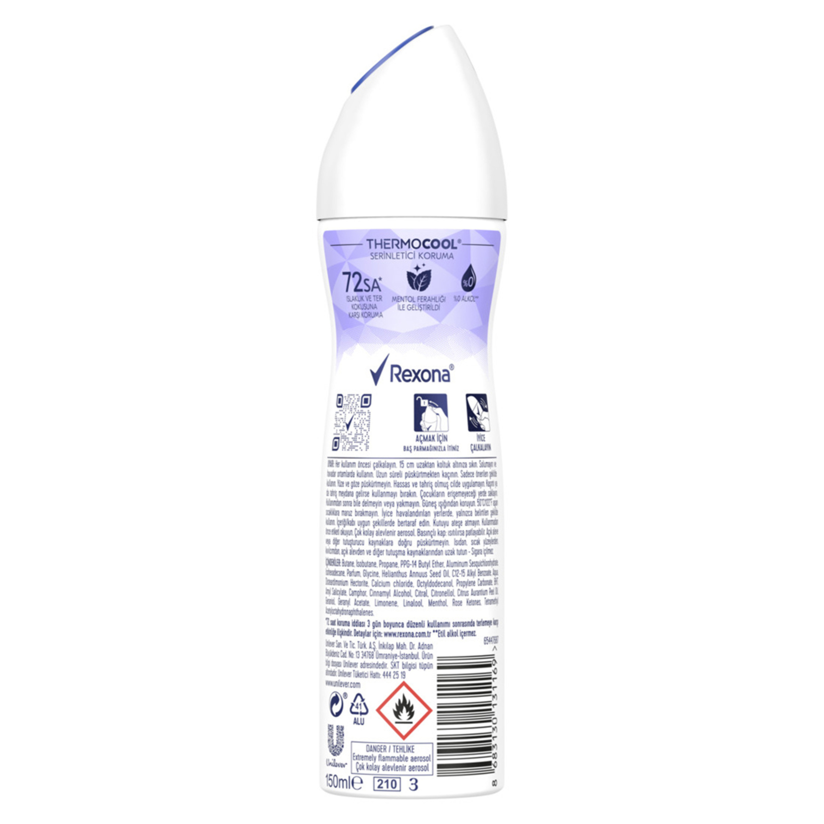 Rexona Thermocool Frozen Acai & Jasmine Kadın Sprey Deodorant 150 Ml - Görsel 2
