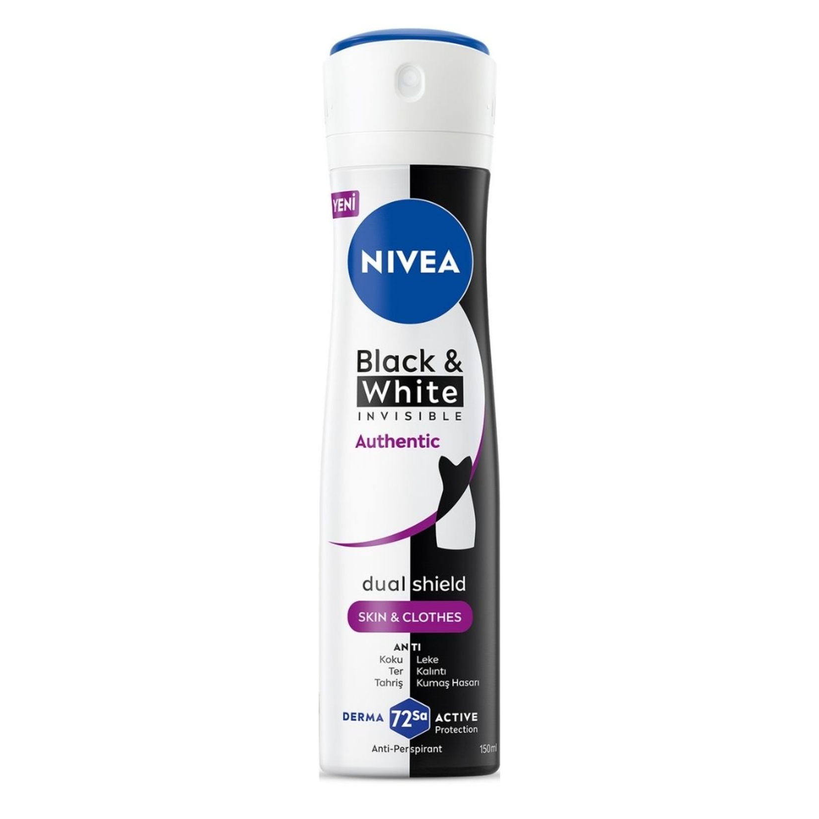 Nivea Kadın Sprey Deodorant Black & White 150 Ml - Görsel 1