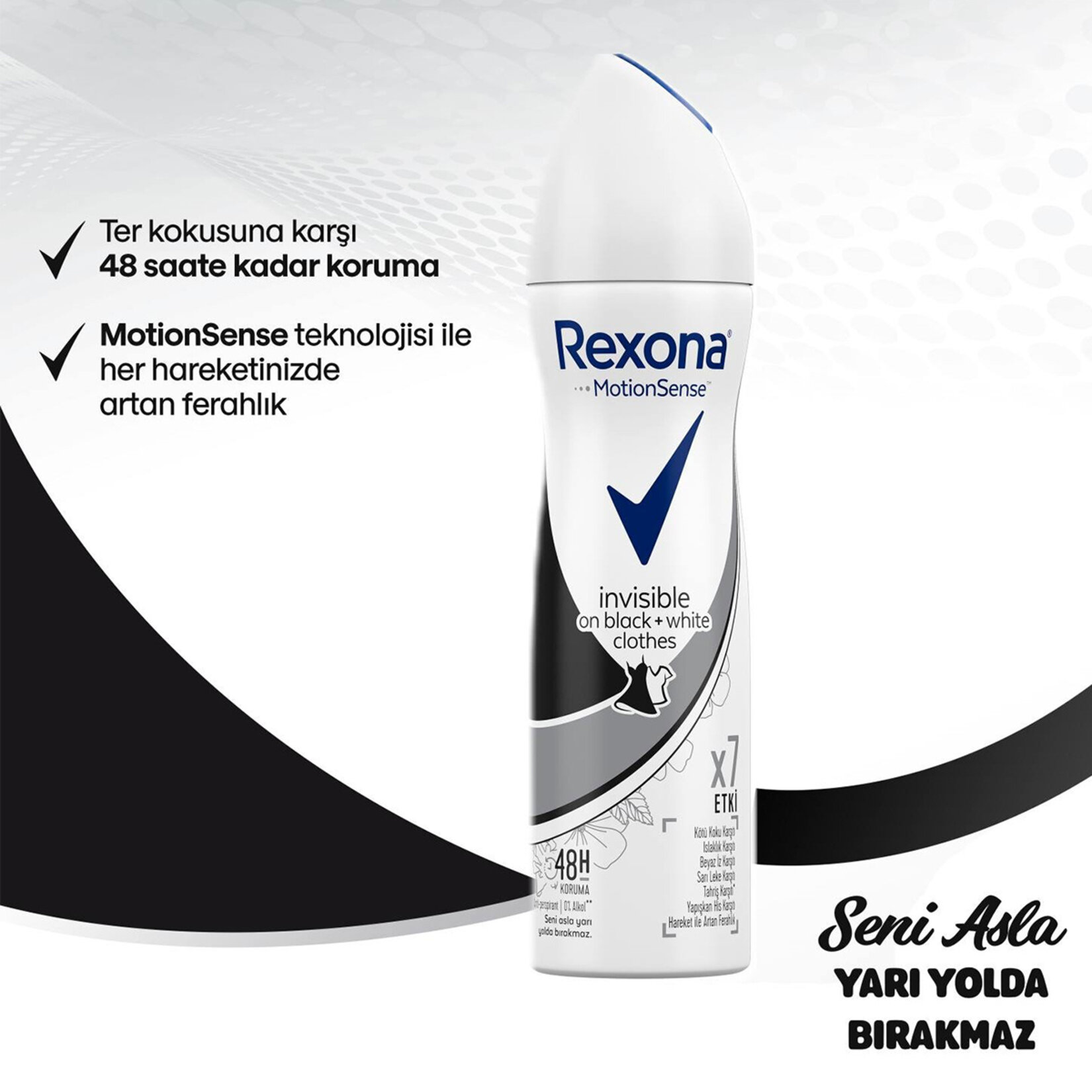 Rexona Aerosol Spray Invisible B&W 150 Ml - Görsel 4
